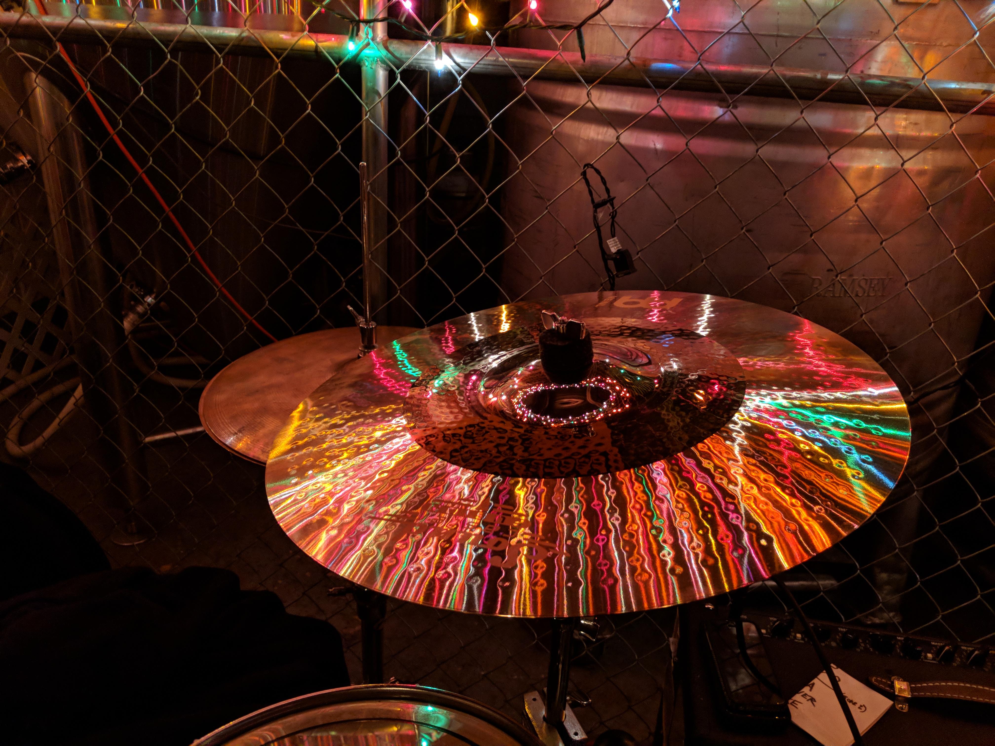 Beautiful lighting for a cymbal r/drums