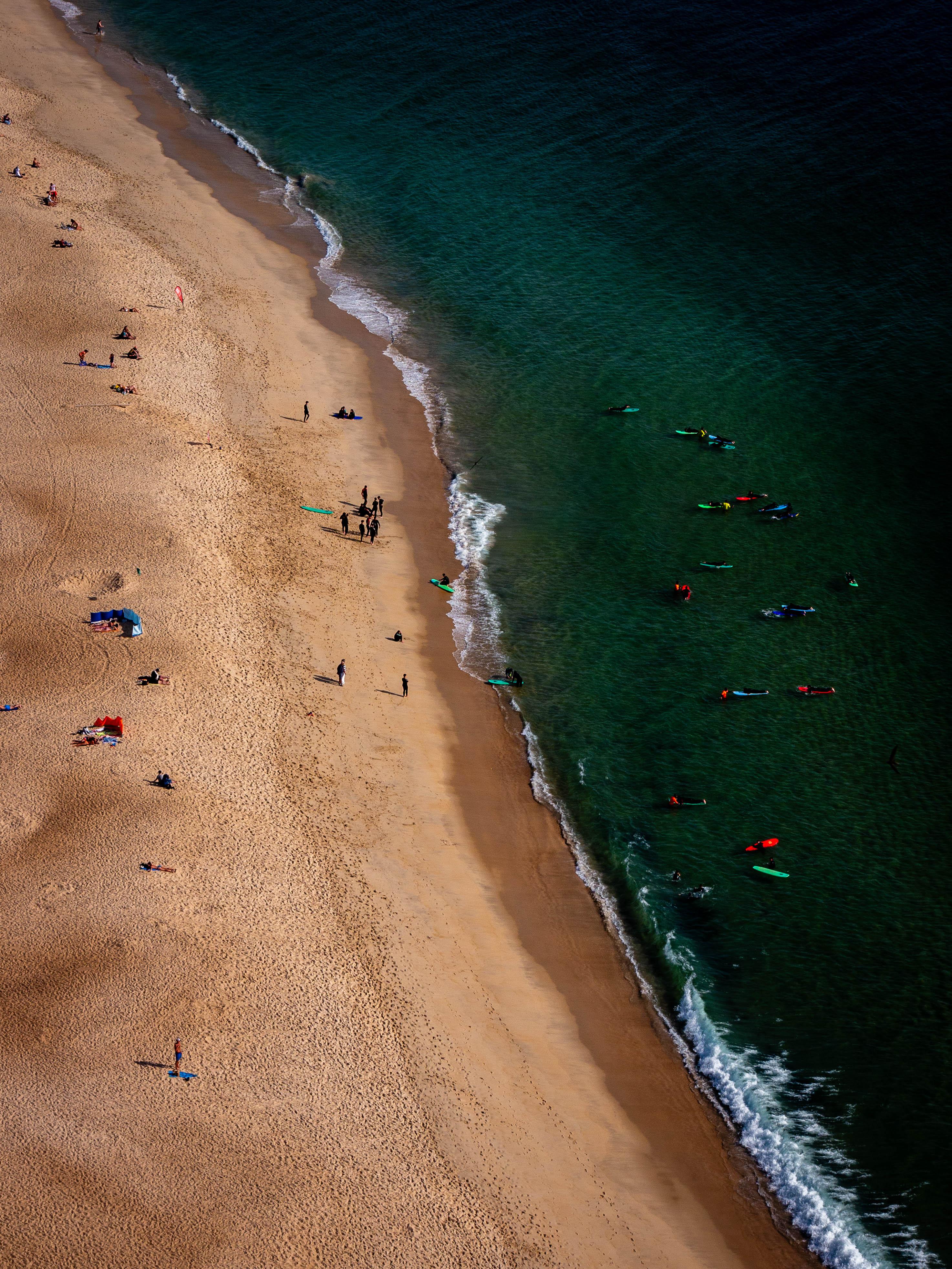 Nazaré Surfing School Trainees On The Nazaré Beach / Praia Da Nazaré