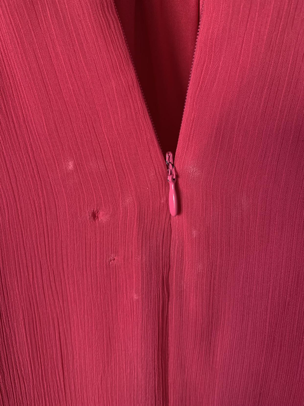 Hi everyone! How could I repair these holes in this polyester/chiffon dress? I know that it’s