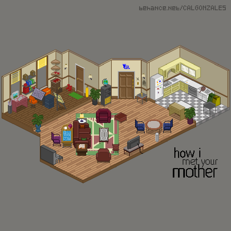 Ted Mosby Apartment Isometric Pixel Art r/HIMYM