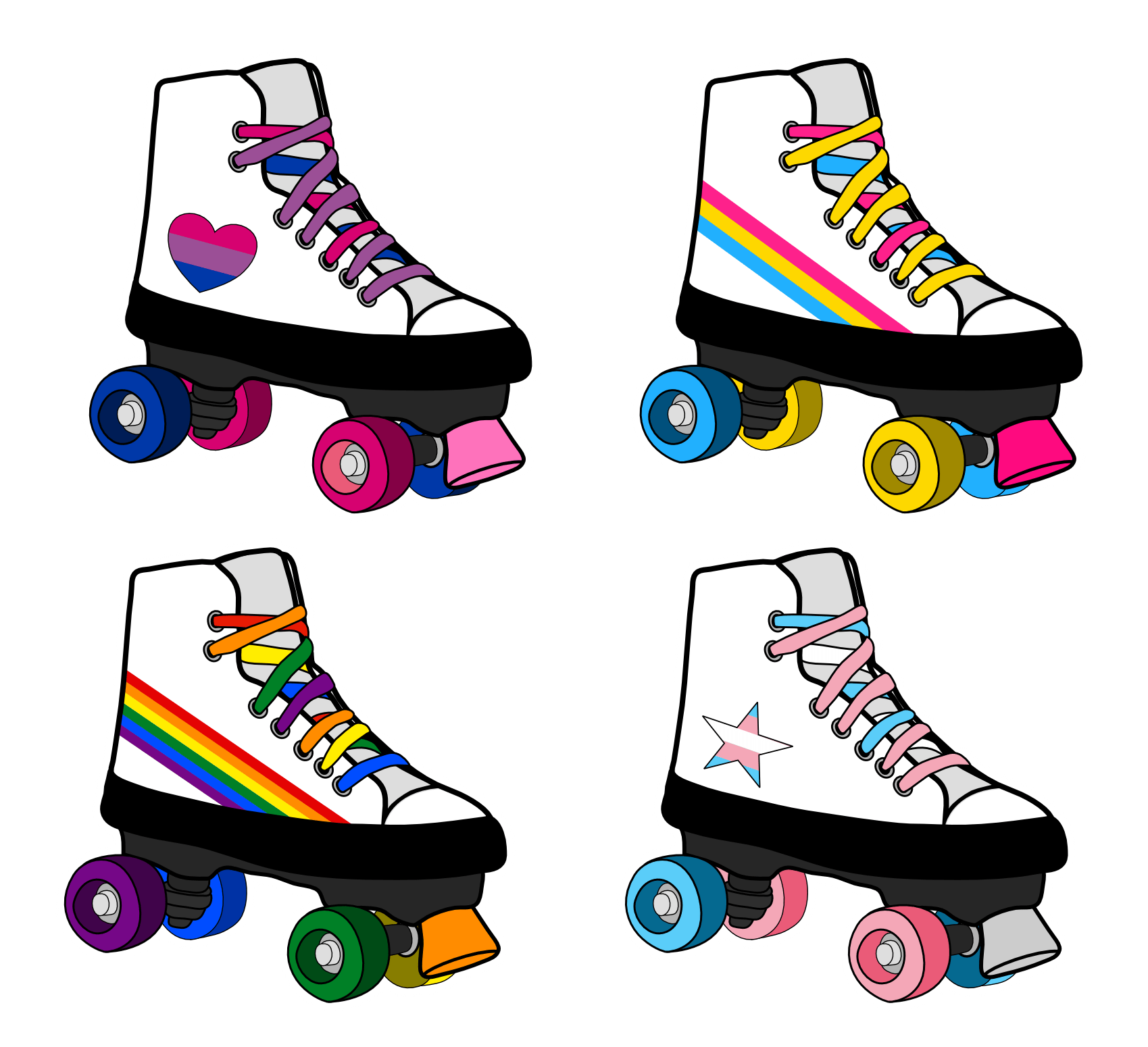 I am working on some Roller Skate Stickers and wanted to make a set