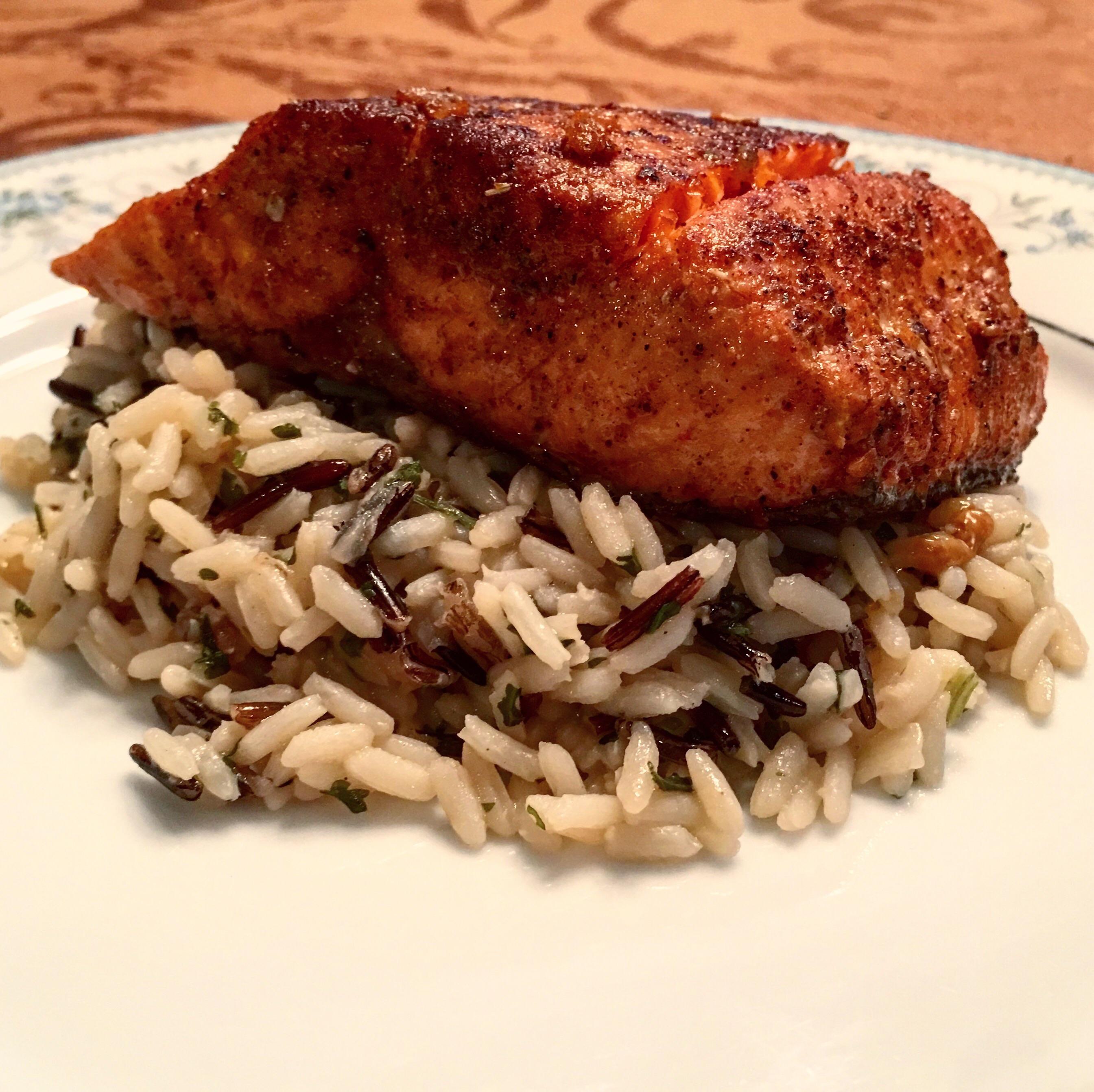 [Homemade] Salmon and Wild Rice r/food