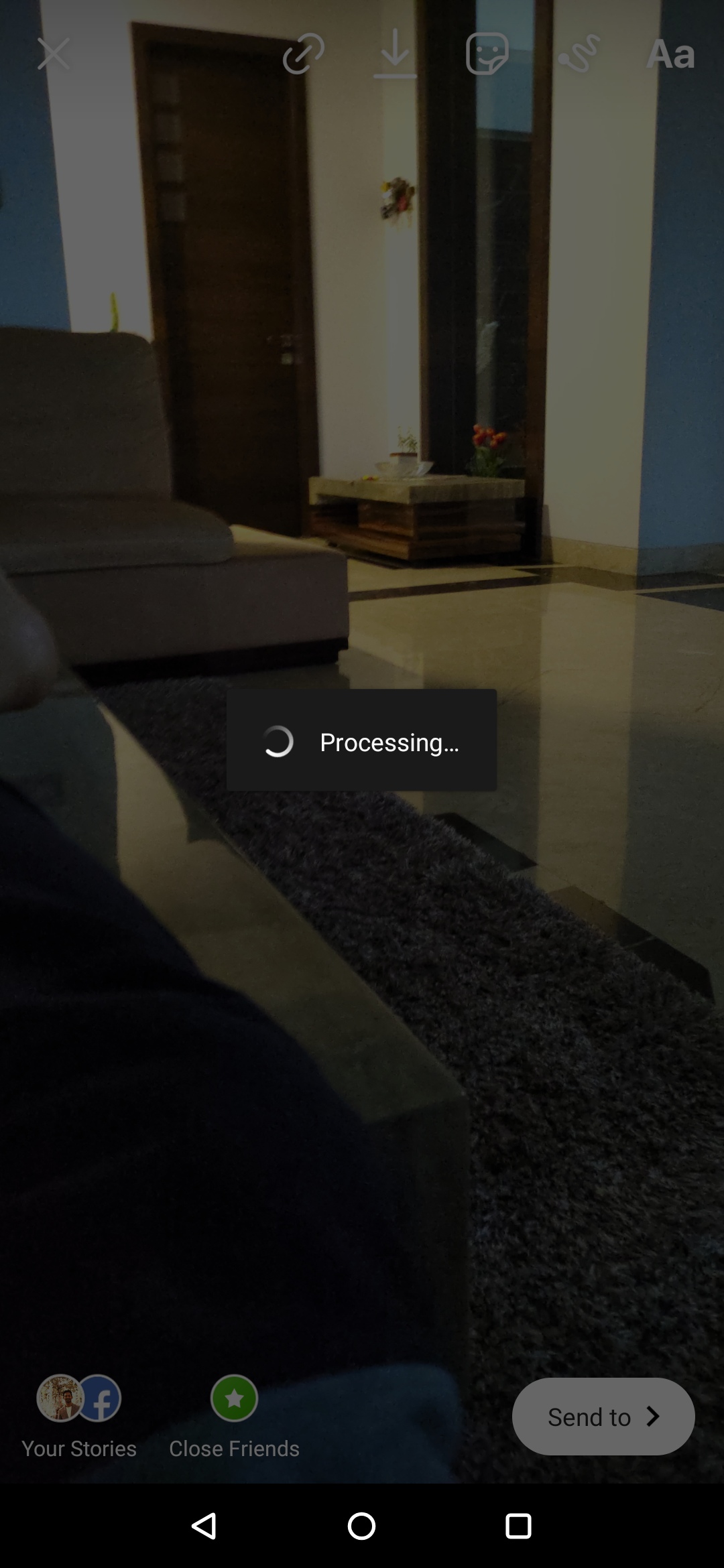 Instagram story save problem, stuck on processing and