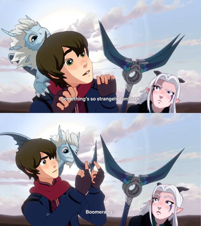 Sokka’s boomerang reference in the Dragon Prince