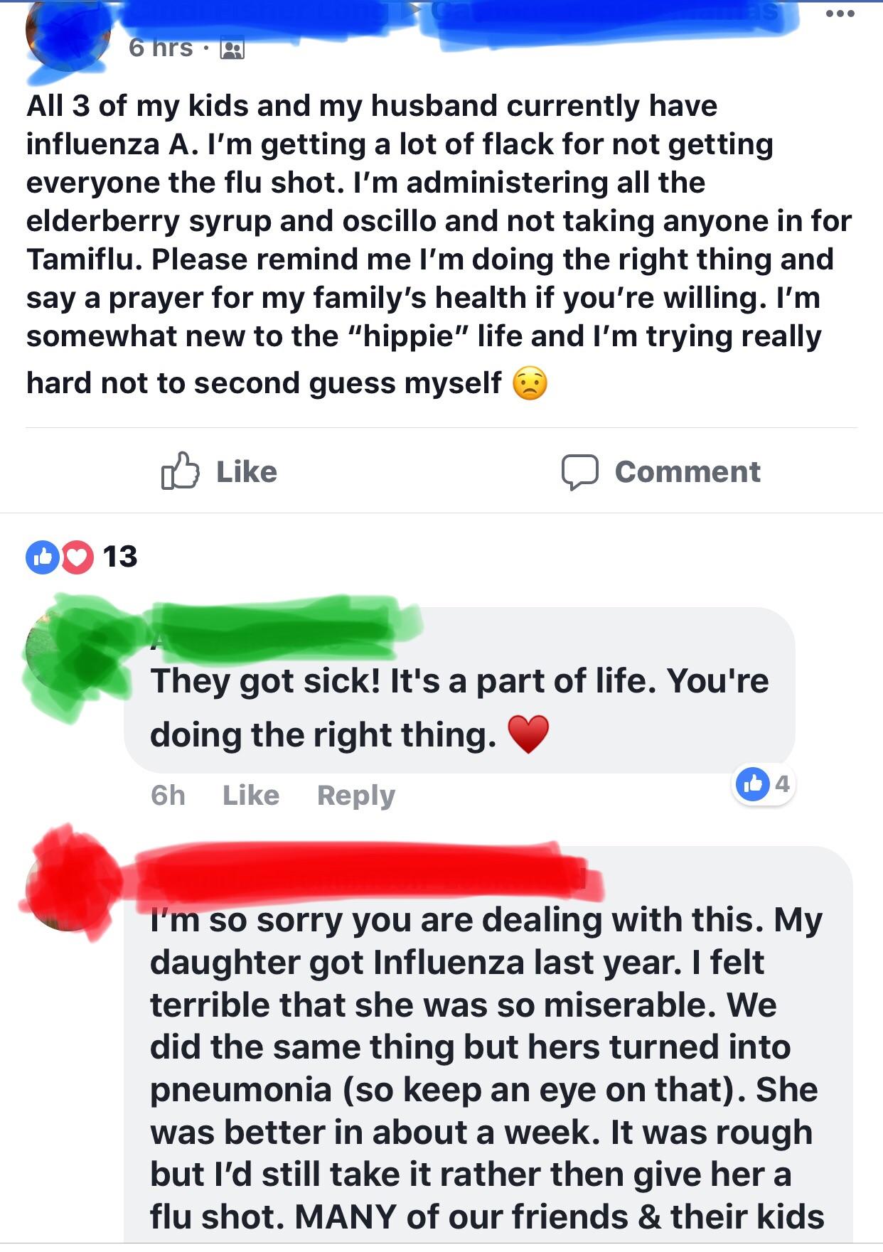 I didn’t vaccinate my kids and now they’re sick, but tell