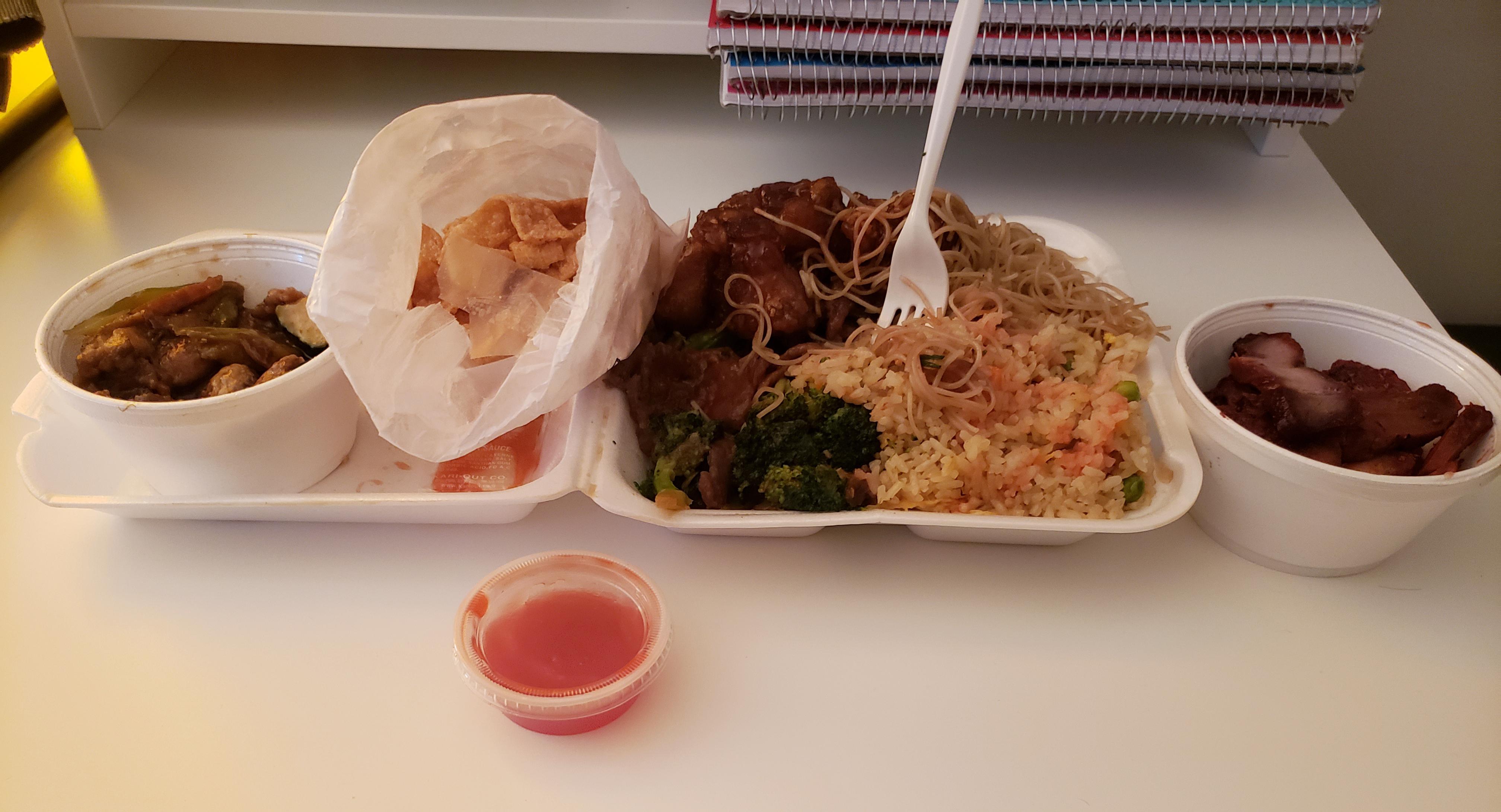 A lot of cheap "Chinese" food. r/TodayIAte