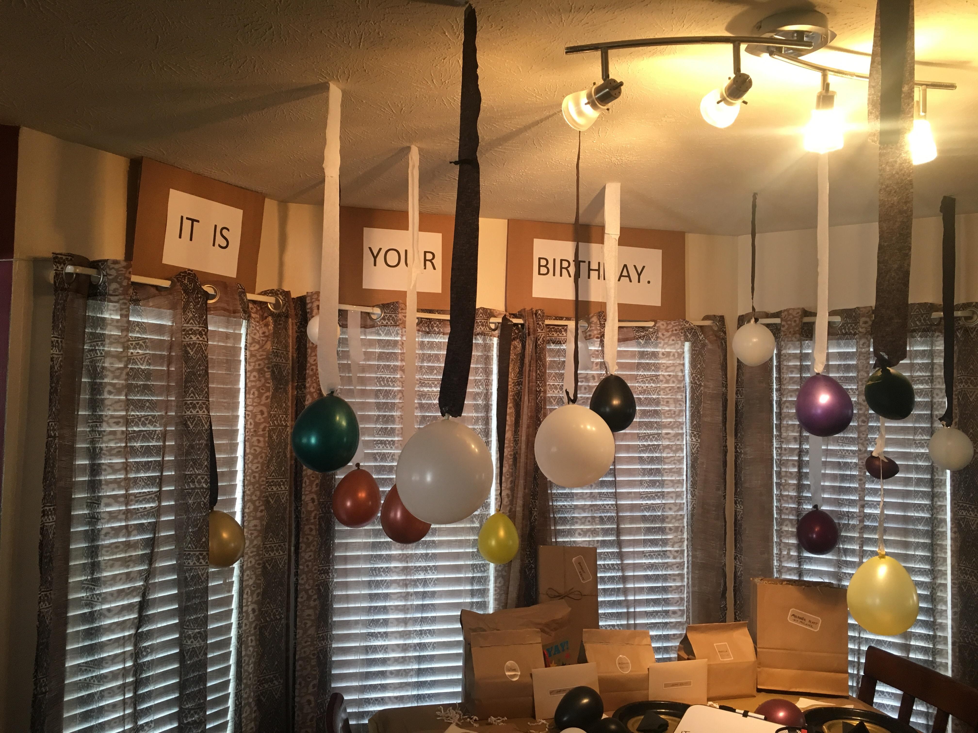 Son wanted a “The Office” themed birthday party. Complete with shredded paper confetti, stolen