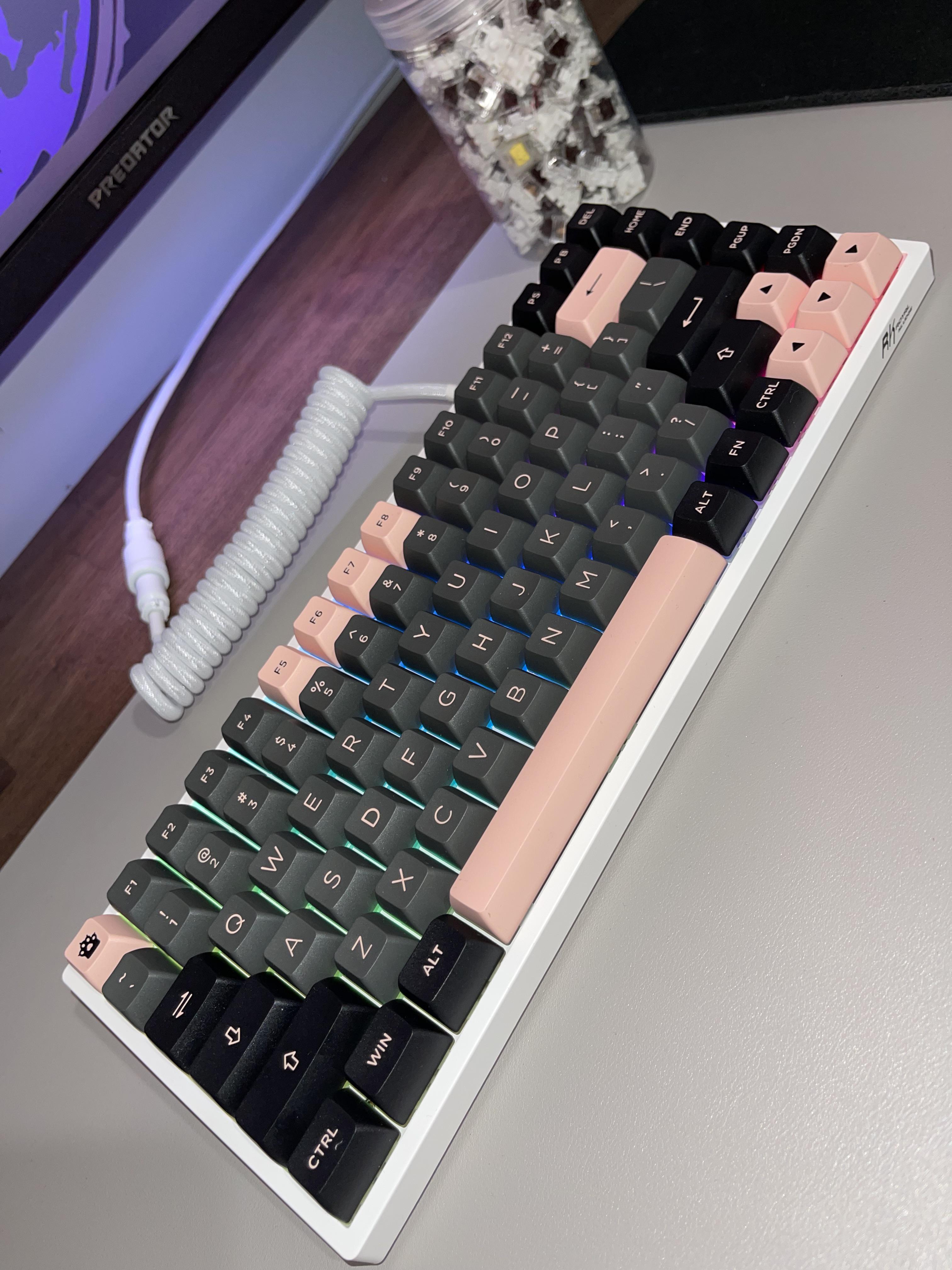 Modded my first mechanical keyboard. Thocky RK84 with Gateron Milky