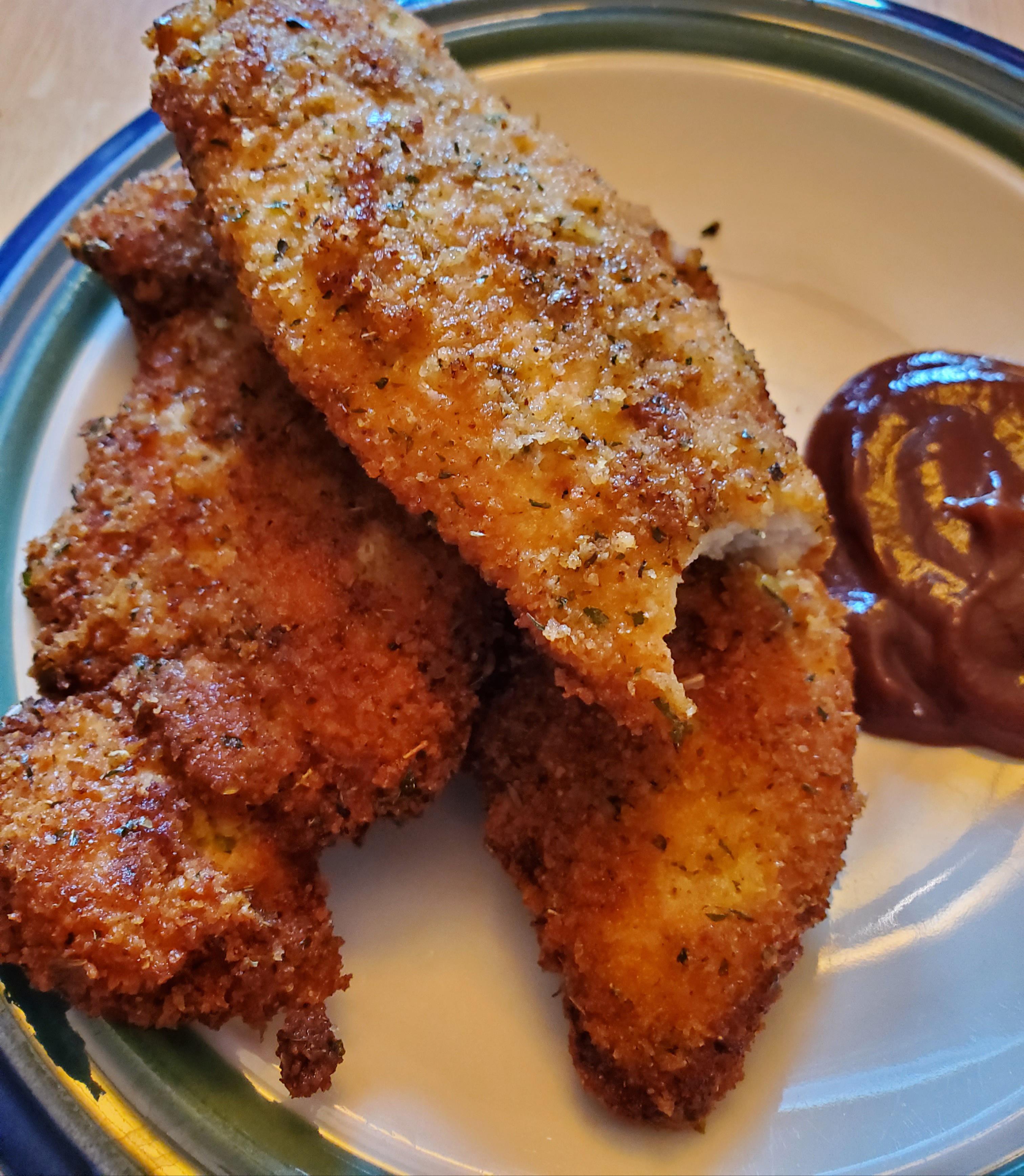 Aldi Keto Bread Chicken Tenders with Sweet Baby Ray's No Sugar BBQ