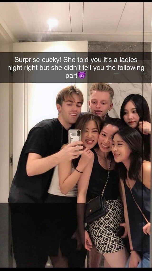 Girls night is code for two Asian girls, one BWC, and one cucky crying
