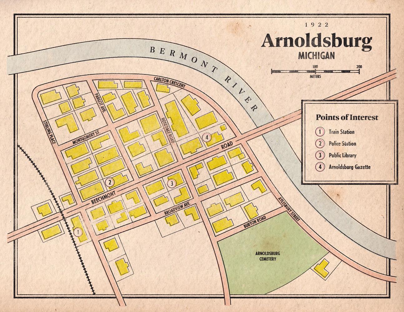 New keeper, made my first handout (Map of Arnoldsburg) r/callofcthulhu