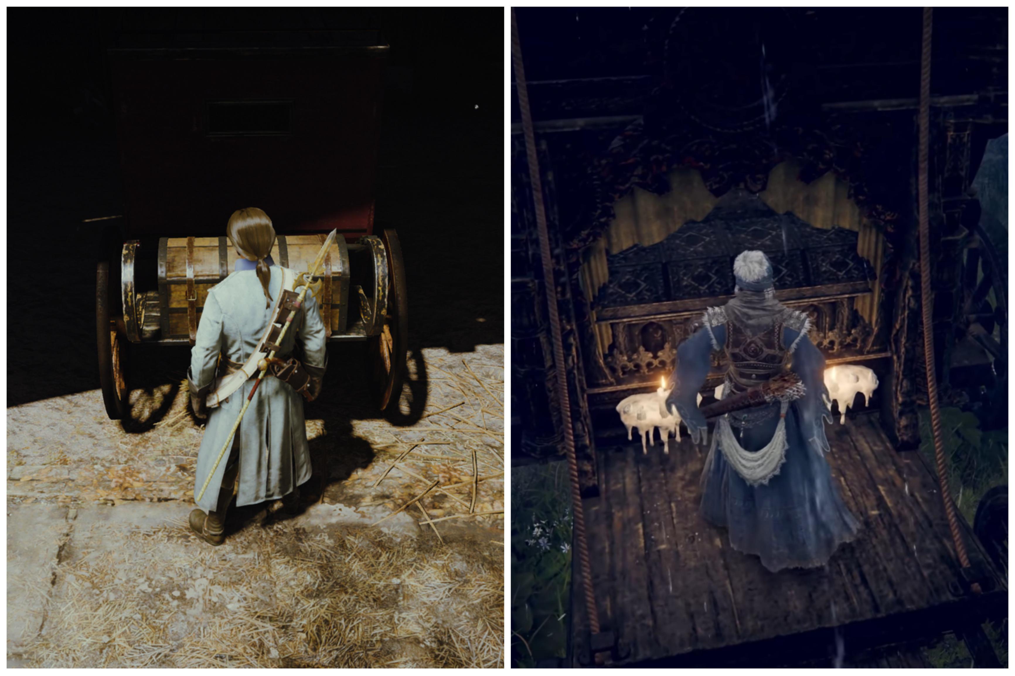 In assassin's creed unity (2014) you can find chest on the carriage but