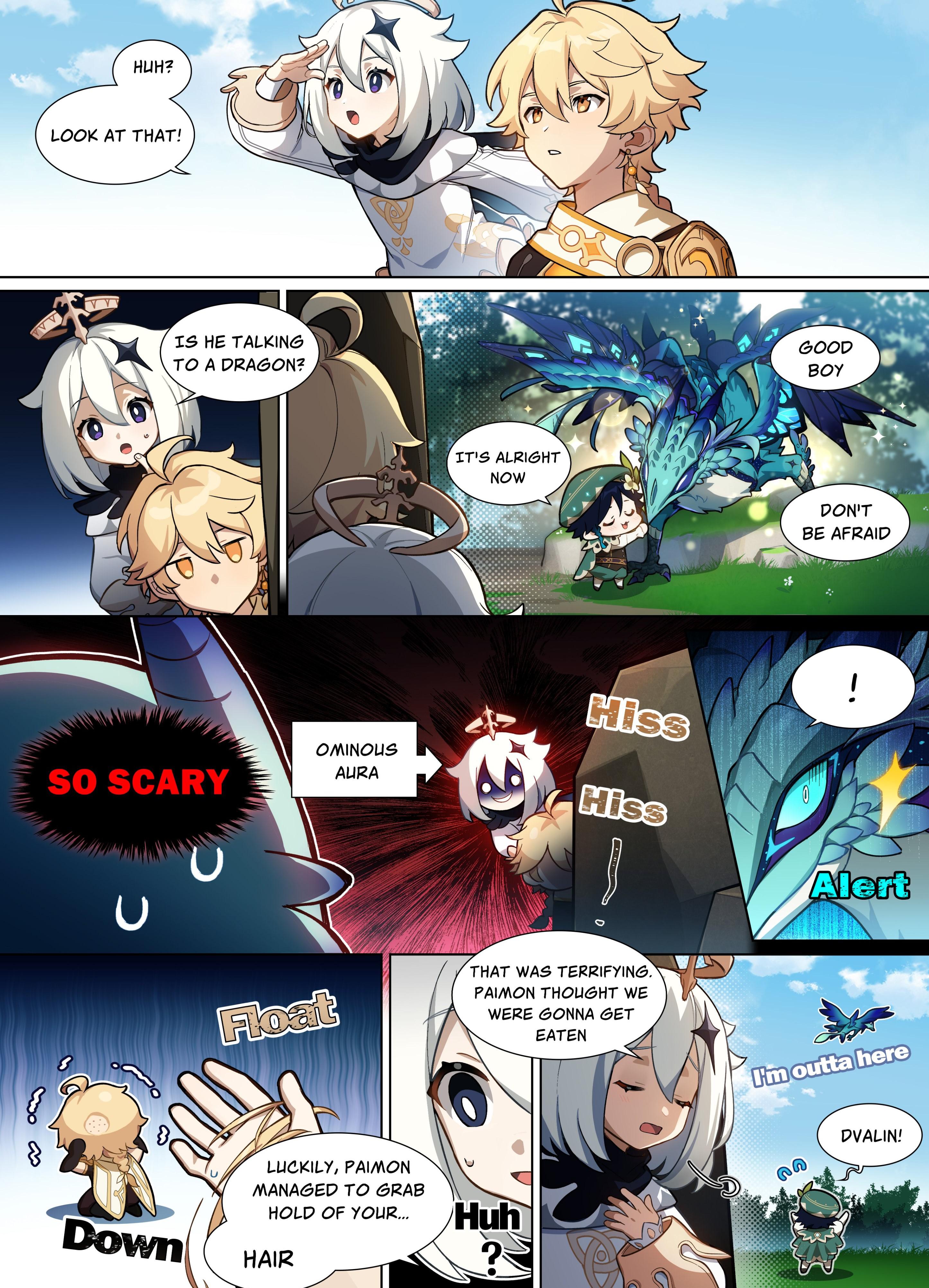 Genshin Impact 4Panel Comics Part 4 Encounter With Stormterror