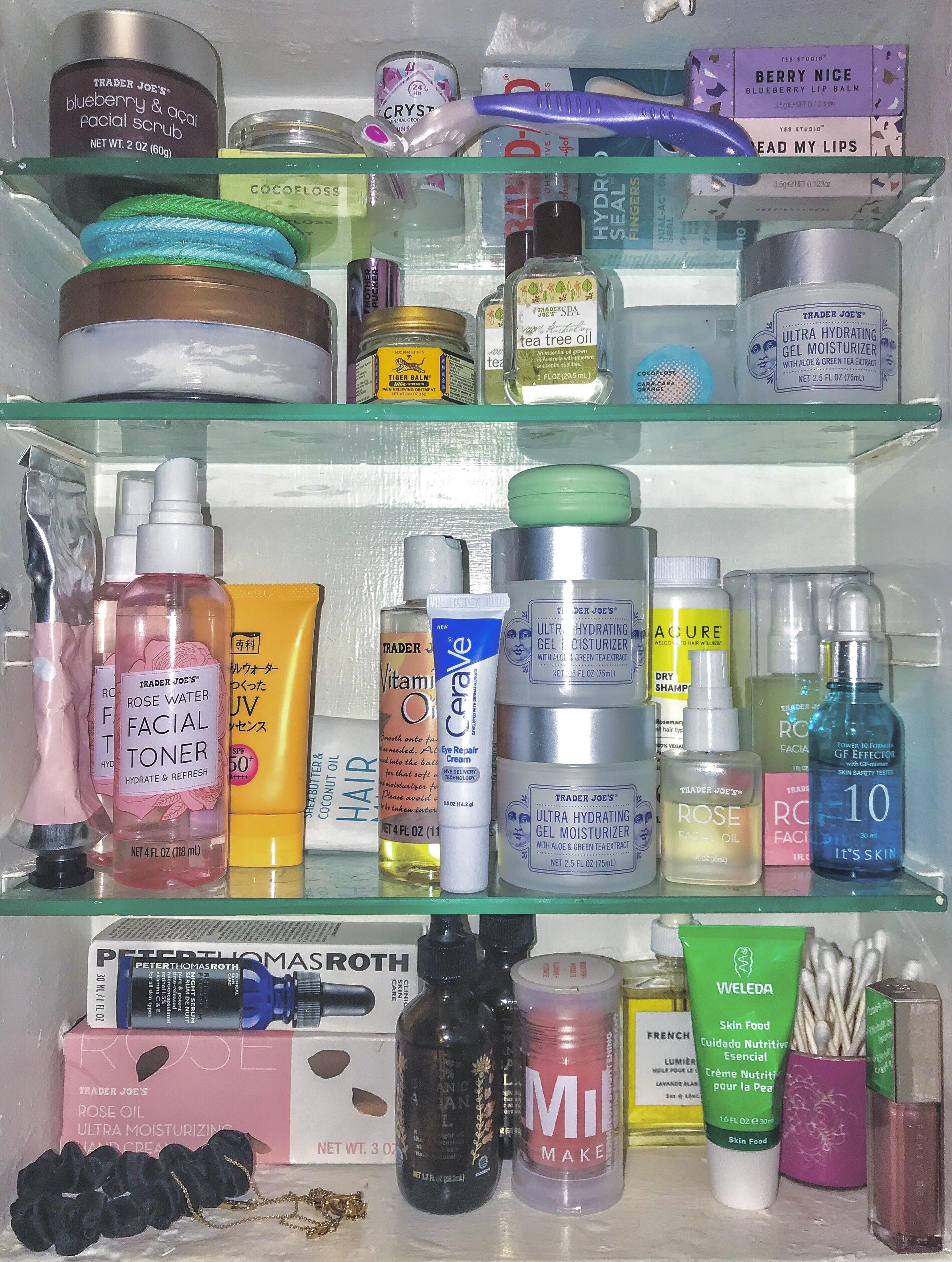 [REVIEW] Cute shelfie + in depth reviews of Trader Joe’s skincare after