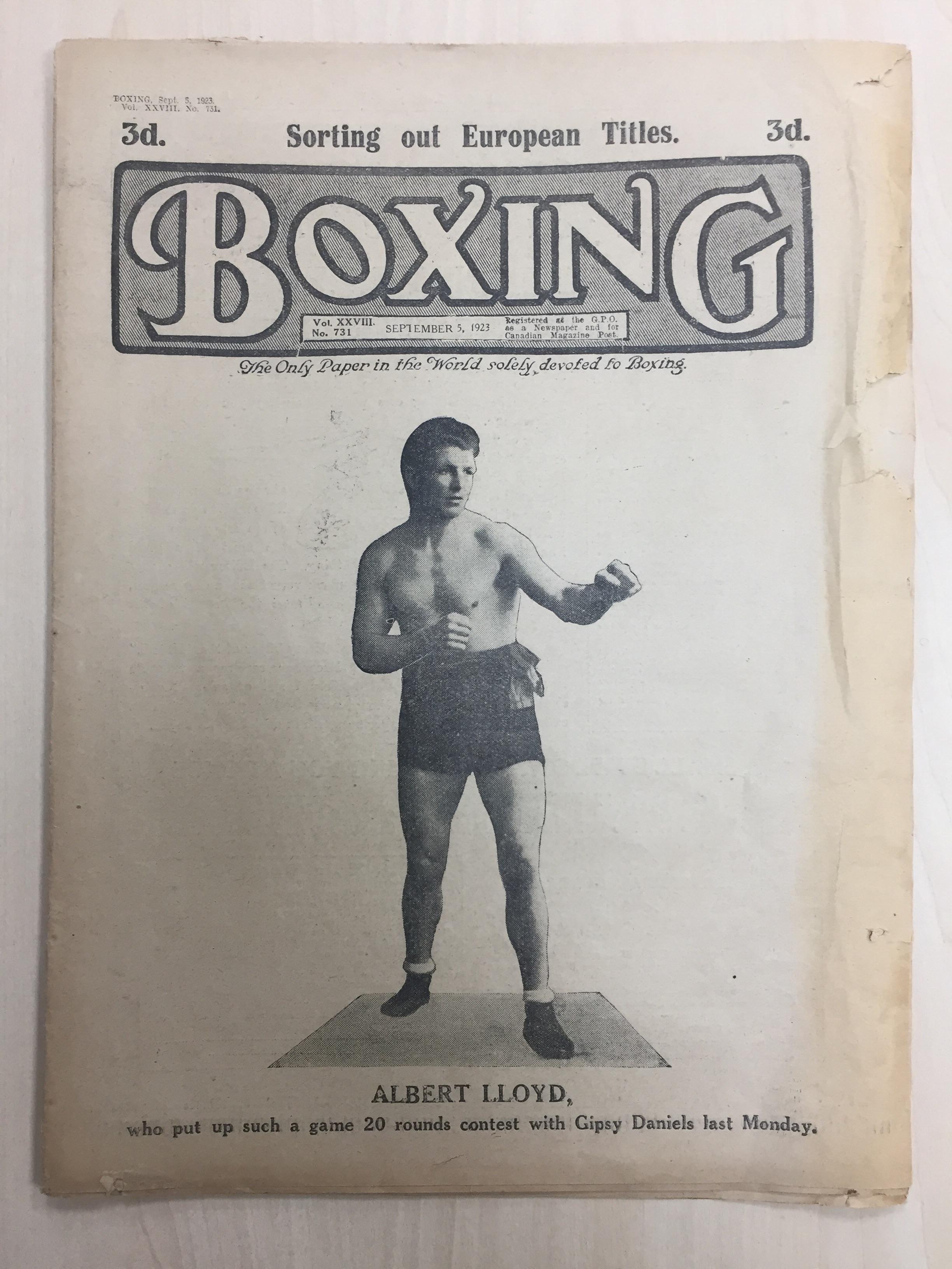 1923 Boxing magazine with articles on Greb, Tunney, Dempsey and many