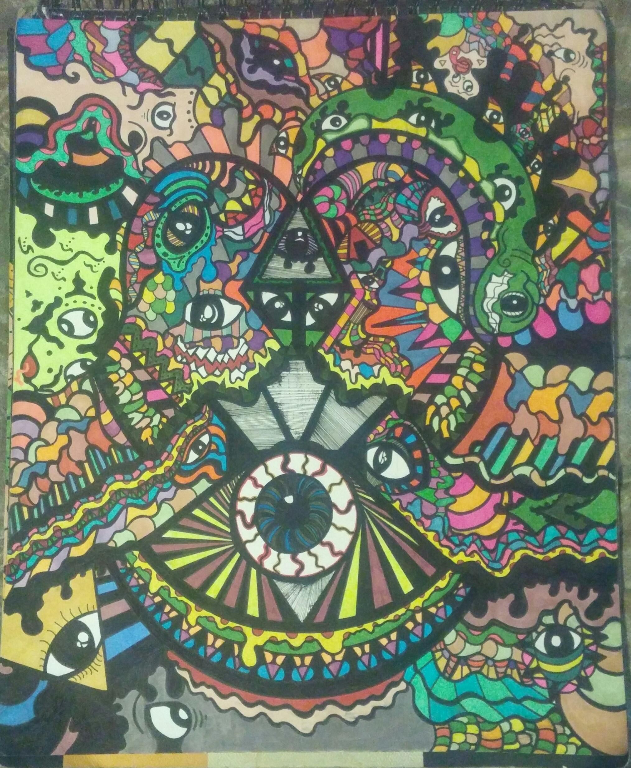 One of the trippiest pieces I've drawn, 14×11 r/trippy