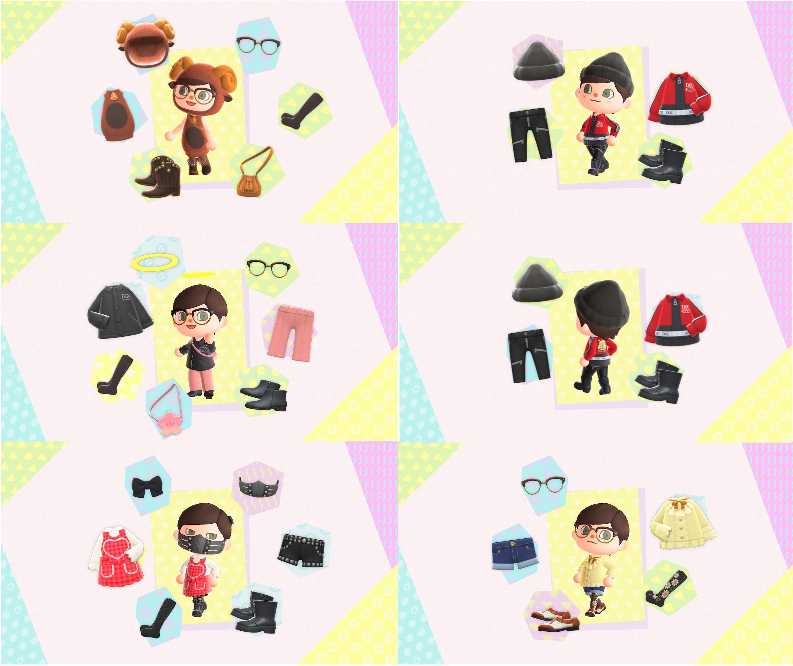 Some of my favorite outfits at the moment ( r/ACNH_Fashion