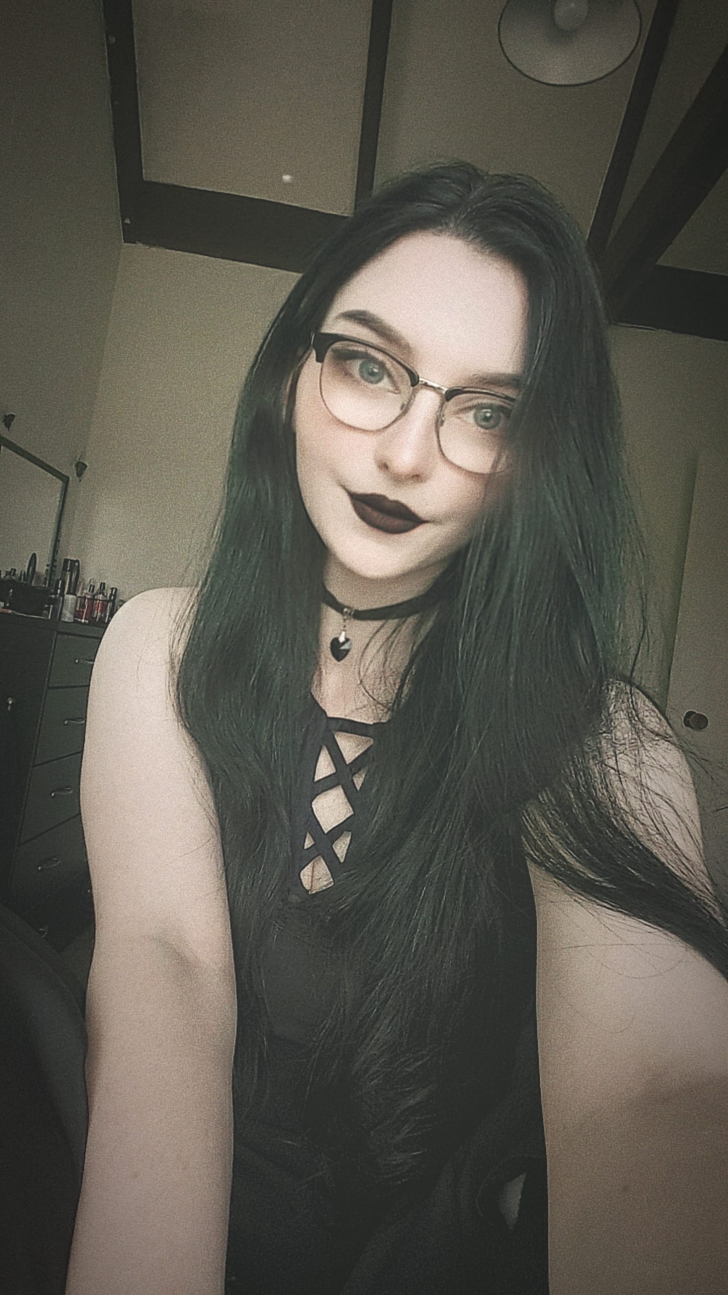I find my prescription glasses tone me down from goth to geek. Anyone relate? r/GothStyle