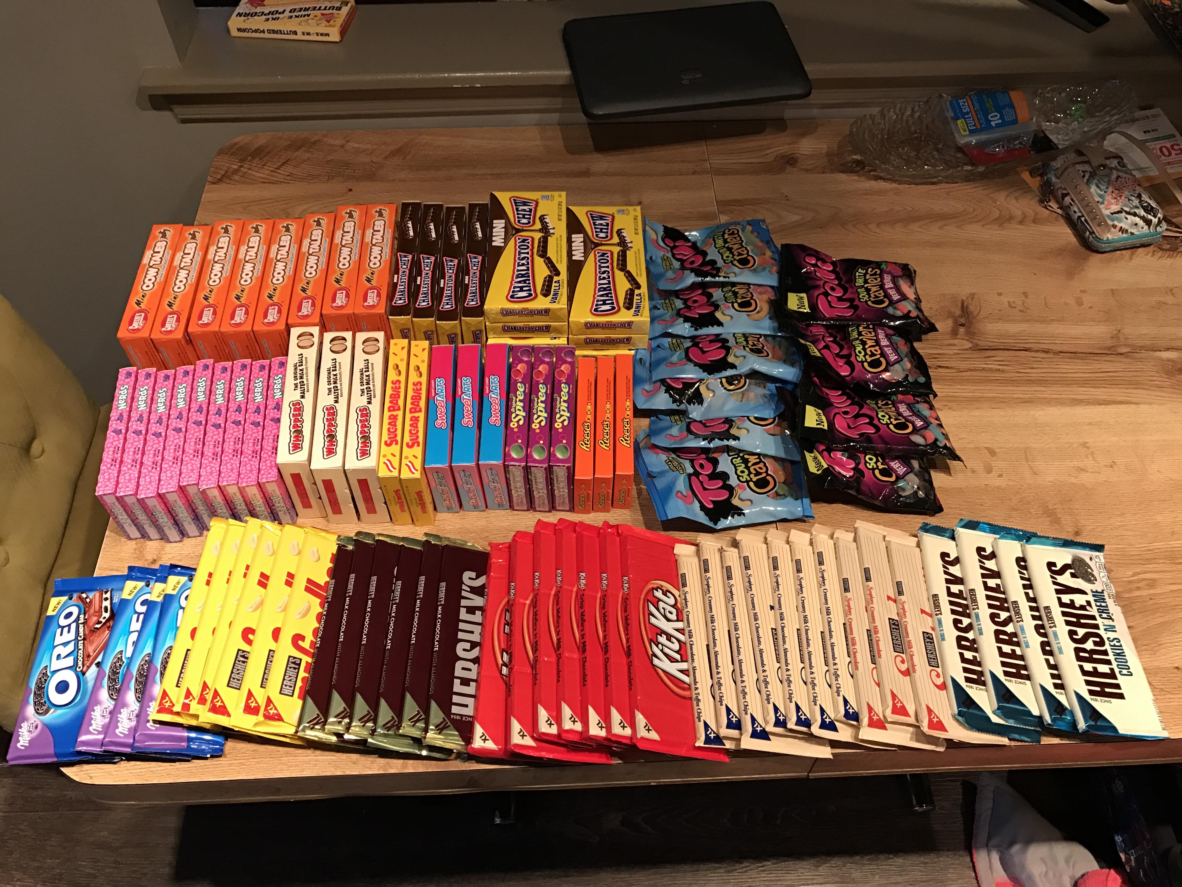 This years candy inventory r/pics