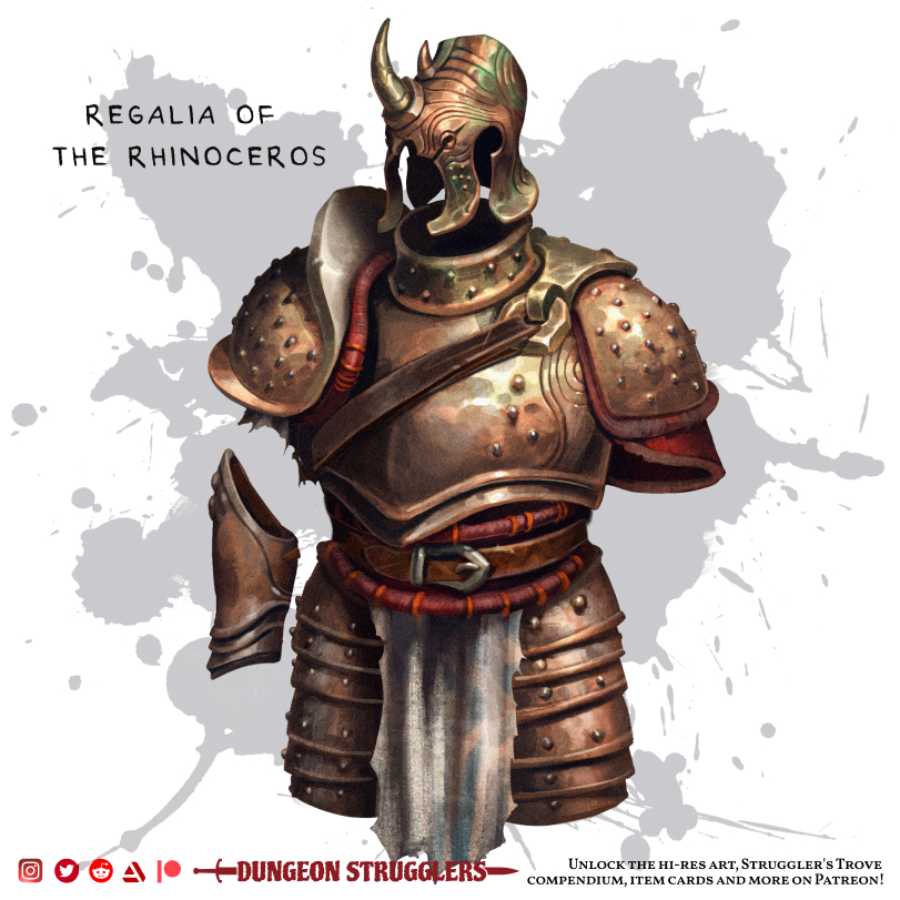 Regalia of the Rhinoceros Armor (half plate) {Dungeon Strugglers