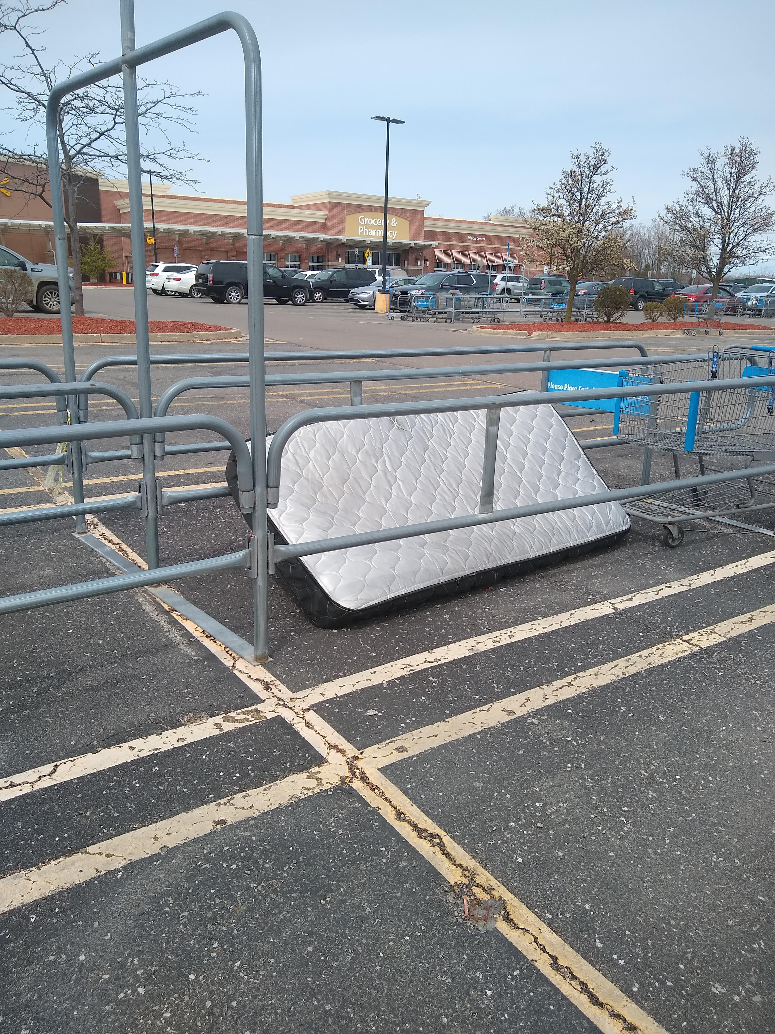 We sleeping on the Walmart parking lot mattress tonight 😳😳😳😳 r