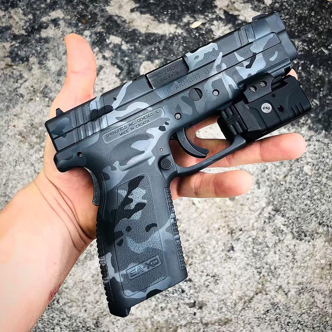 Springfield Armory XD9 with some gray scale multi cam cerakote. r/GunPorn