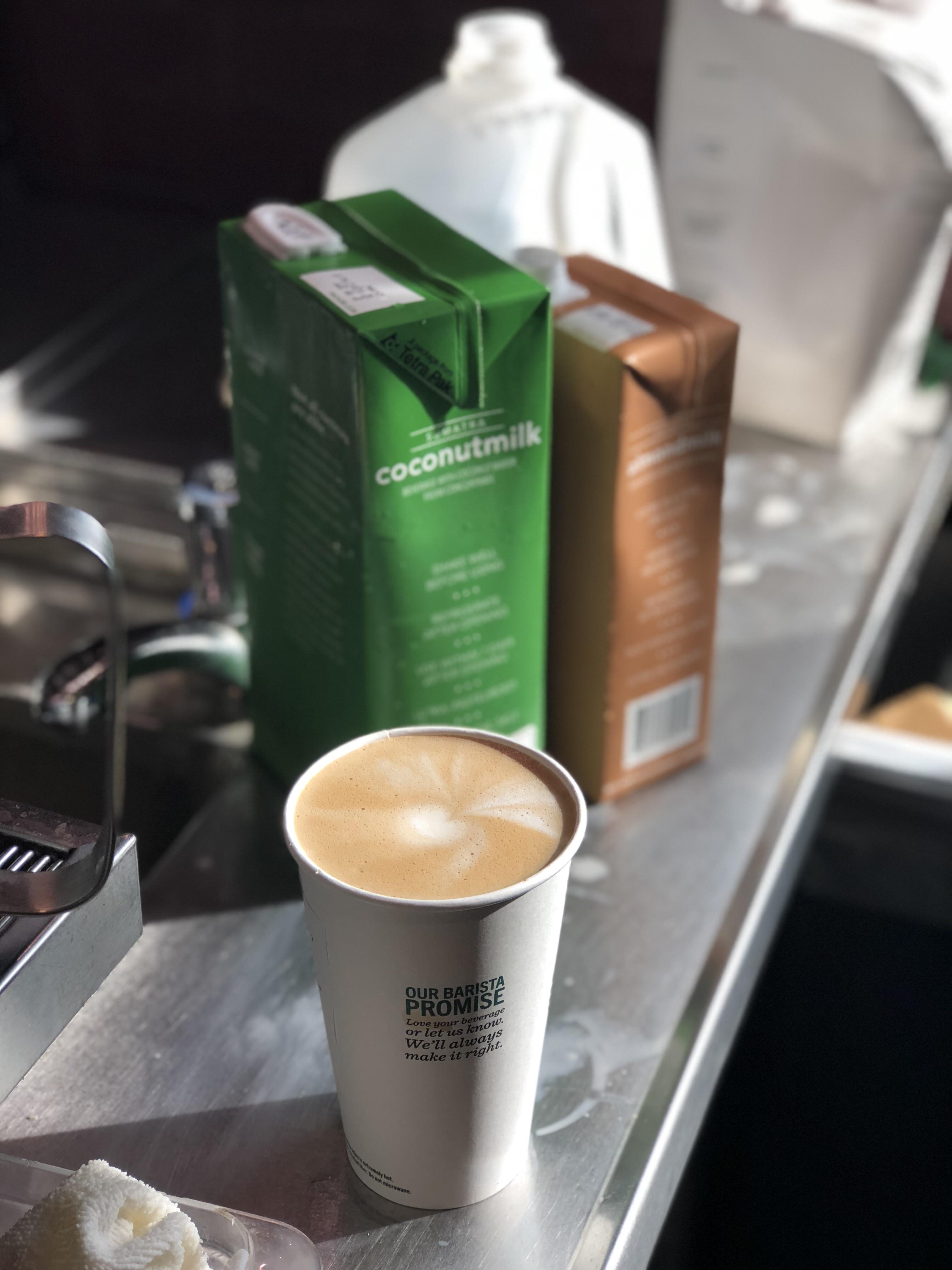 The most beautiful almond milk flat white I’ve ever made ft. My messy