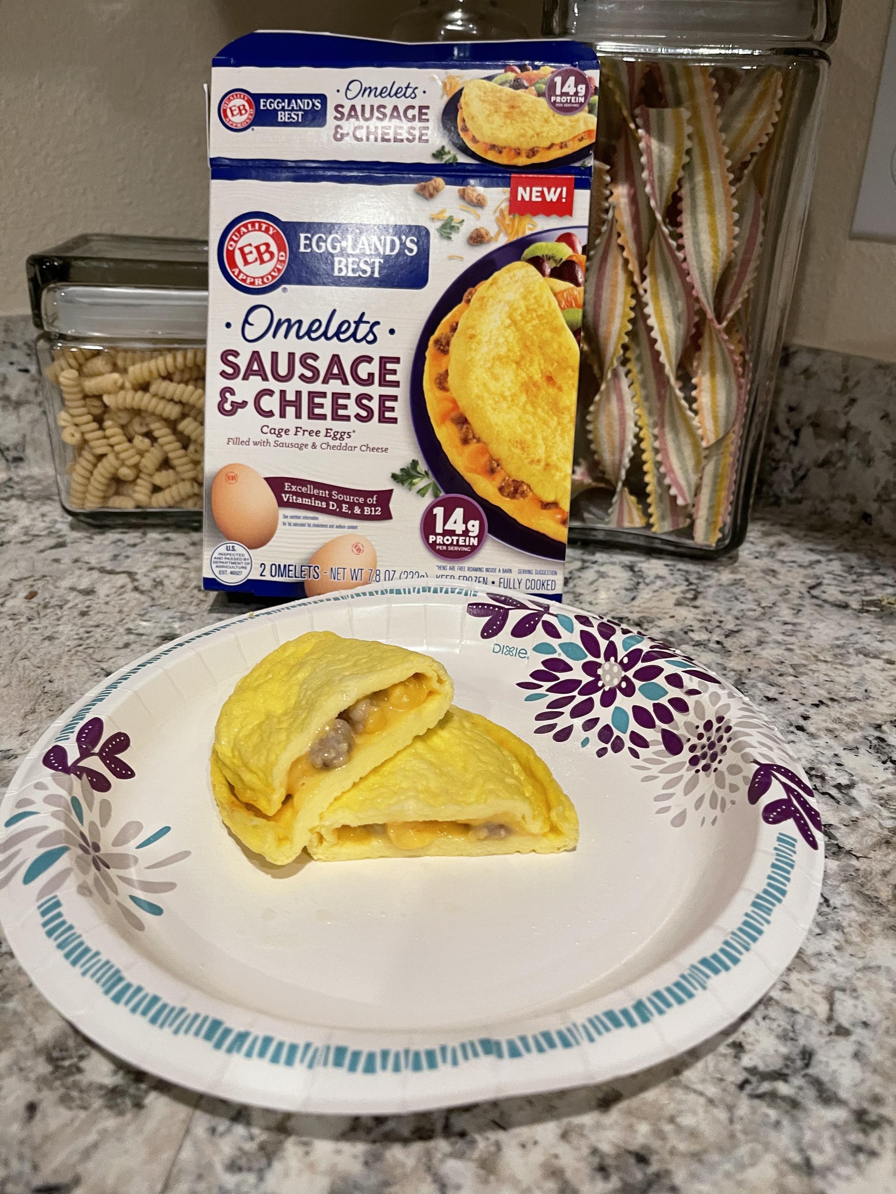 Eggland’s Best Omelets Sausage & cheese. Amazing Le this will be my