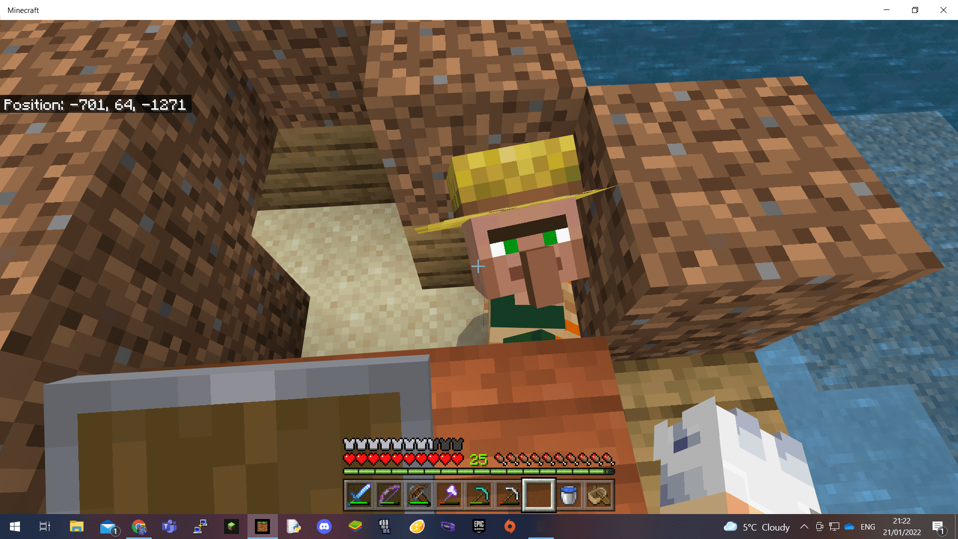So i captured this villager and he's about 300400 blocks away from his