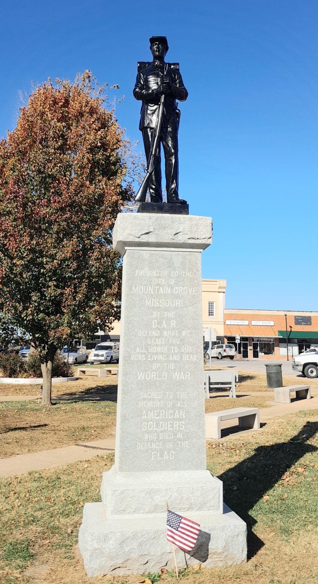 The Mountain Grove, Missouri Grand Army of the Republic monument has