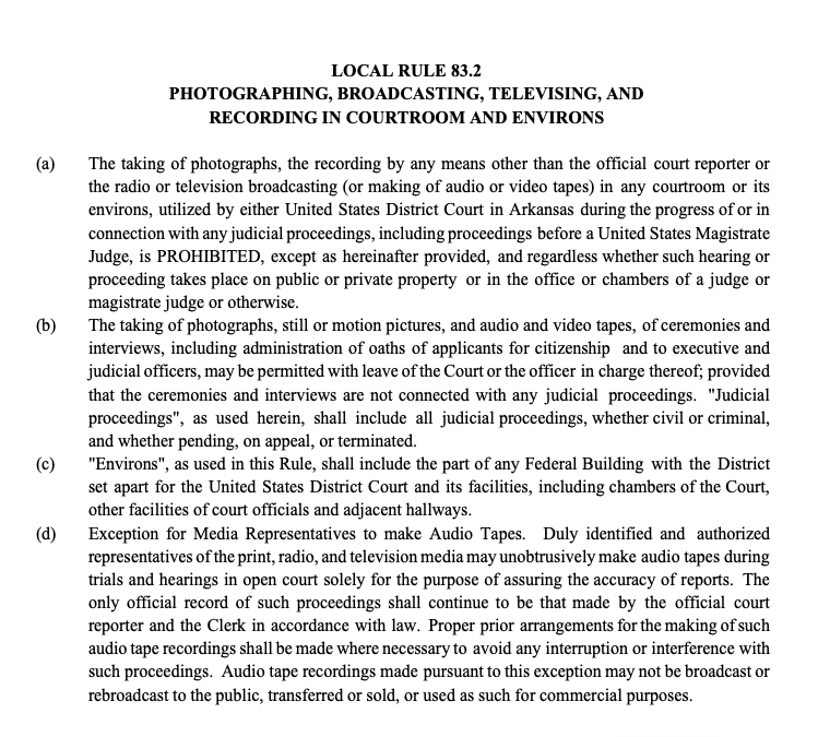 Court Expectations Western District of Arkansas Local Rules r