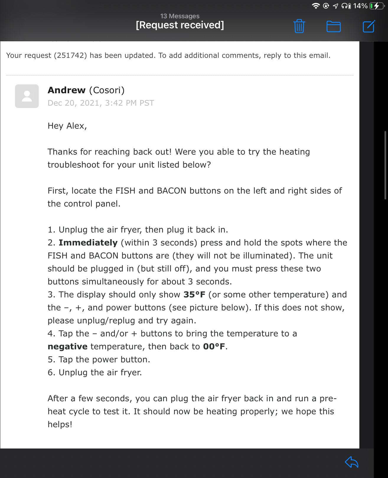 Help is there a video on how to do this my cosori air fryer doesn’t