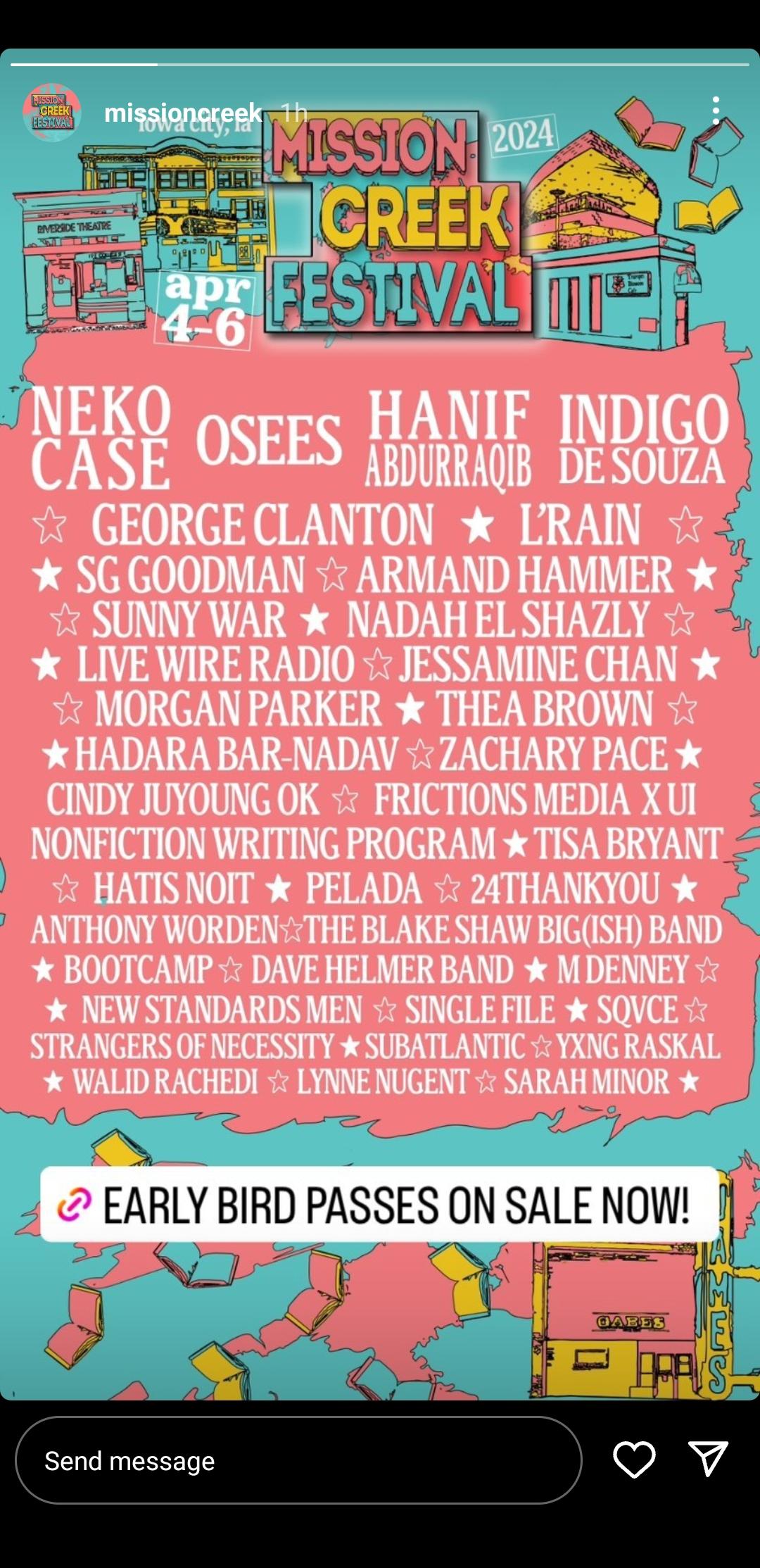 Mission Creek Lineup r/IowaCity