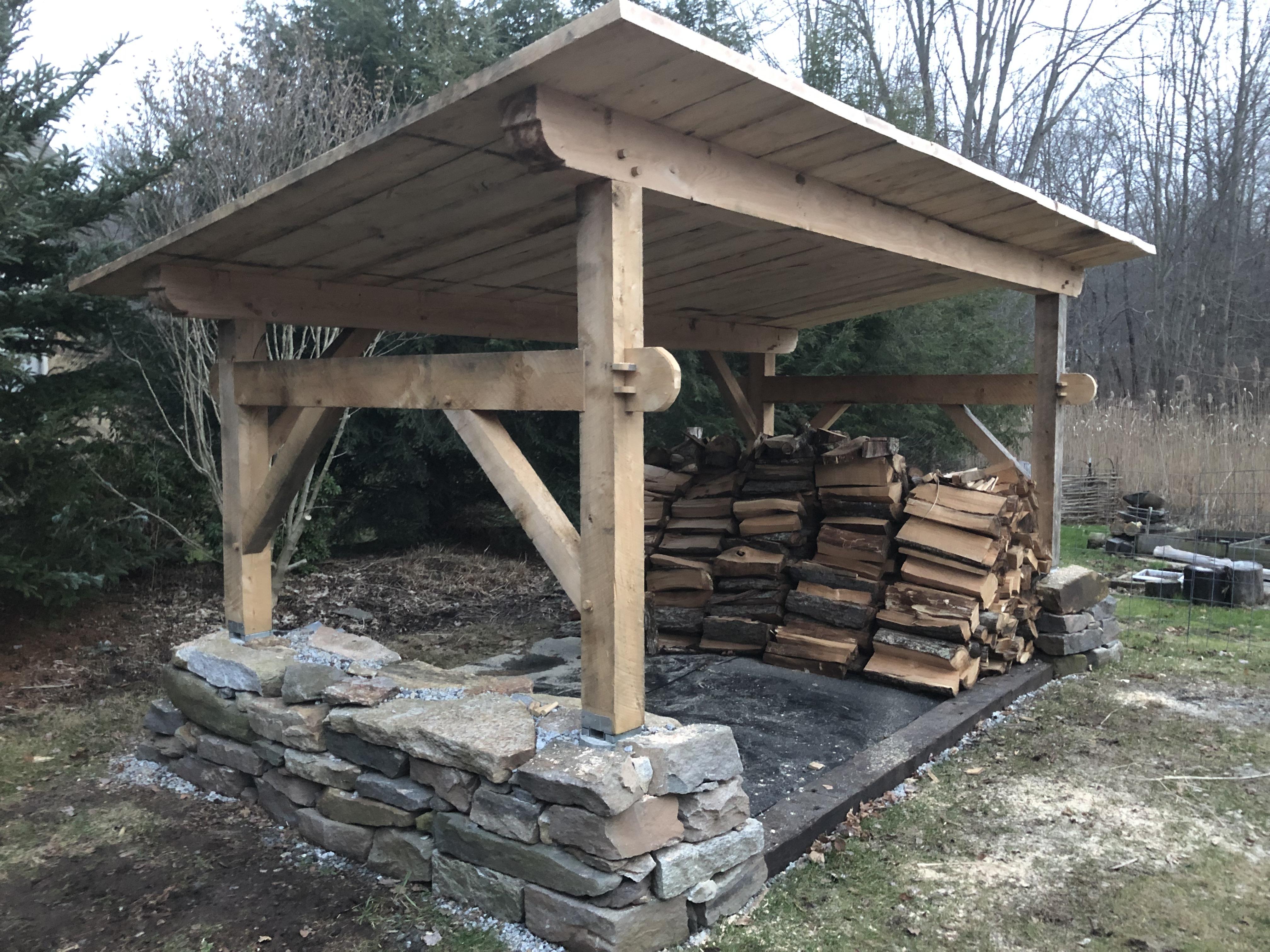 Timber frame wood shed I just finished r/timberframe