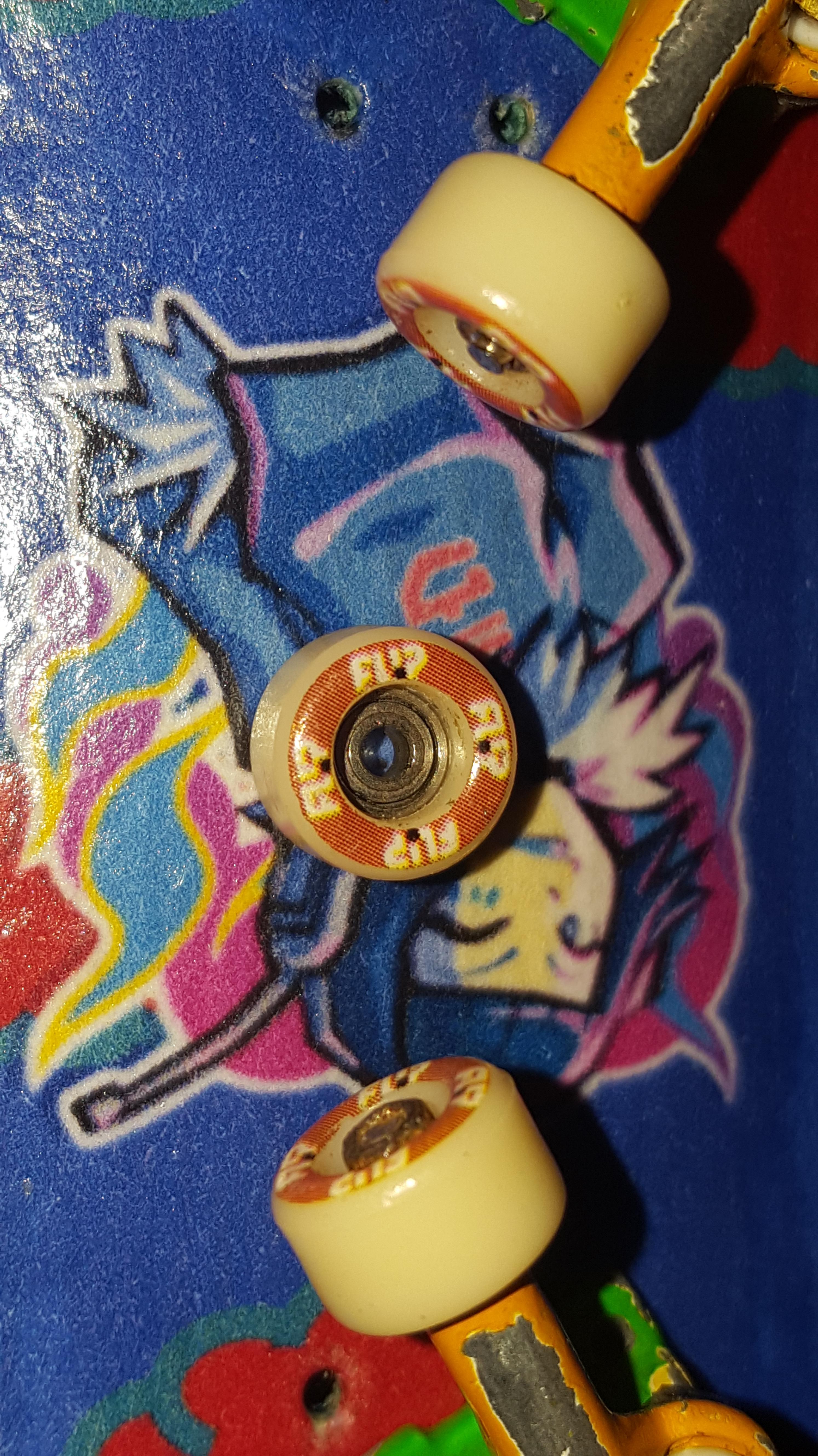 Made Tech Deck wheels into bearing wheels r/Fingerboards