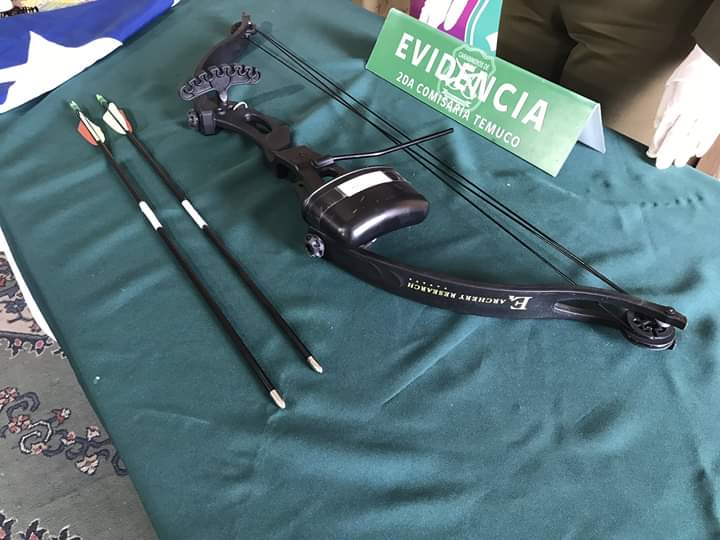 A chilean protester defend himself and others, from the guns of the