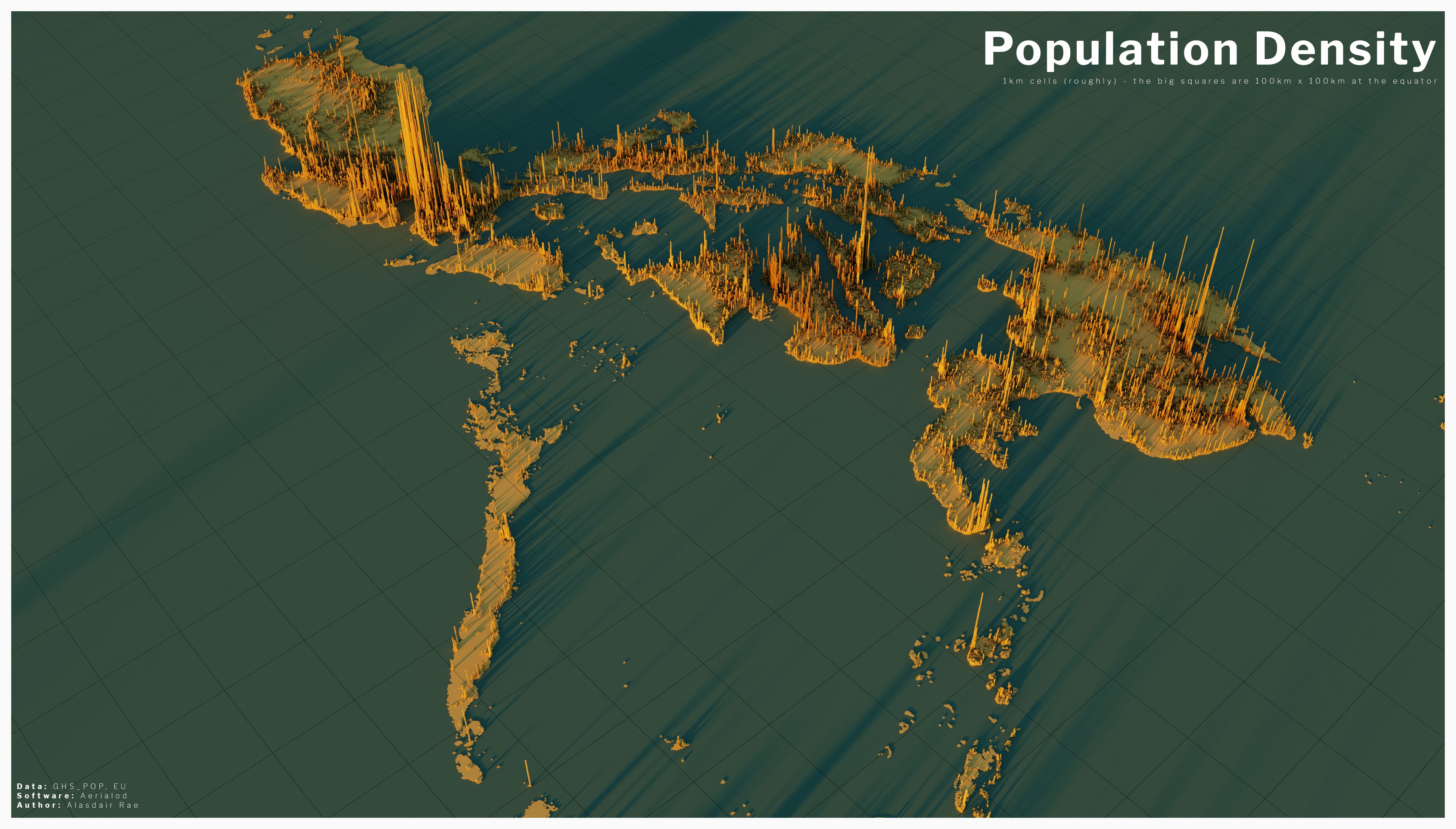 Population density map of the Philippines, by Alasdair Rae (2020