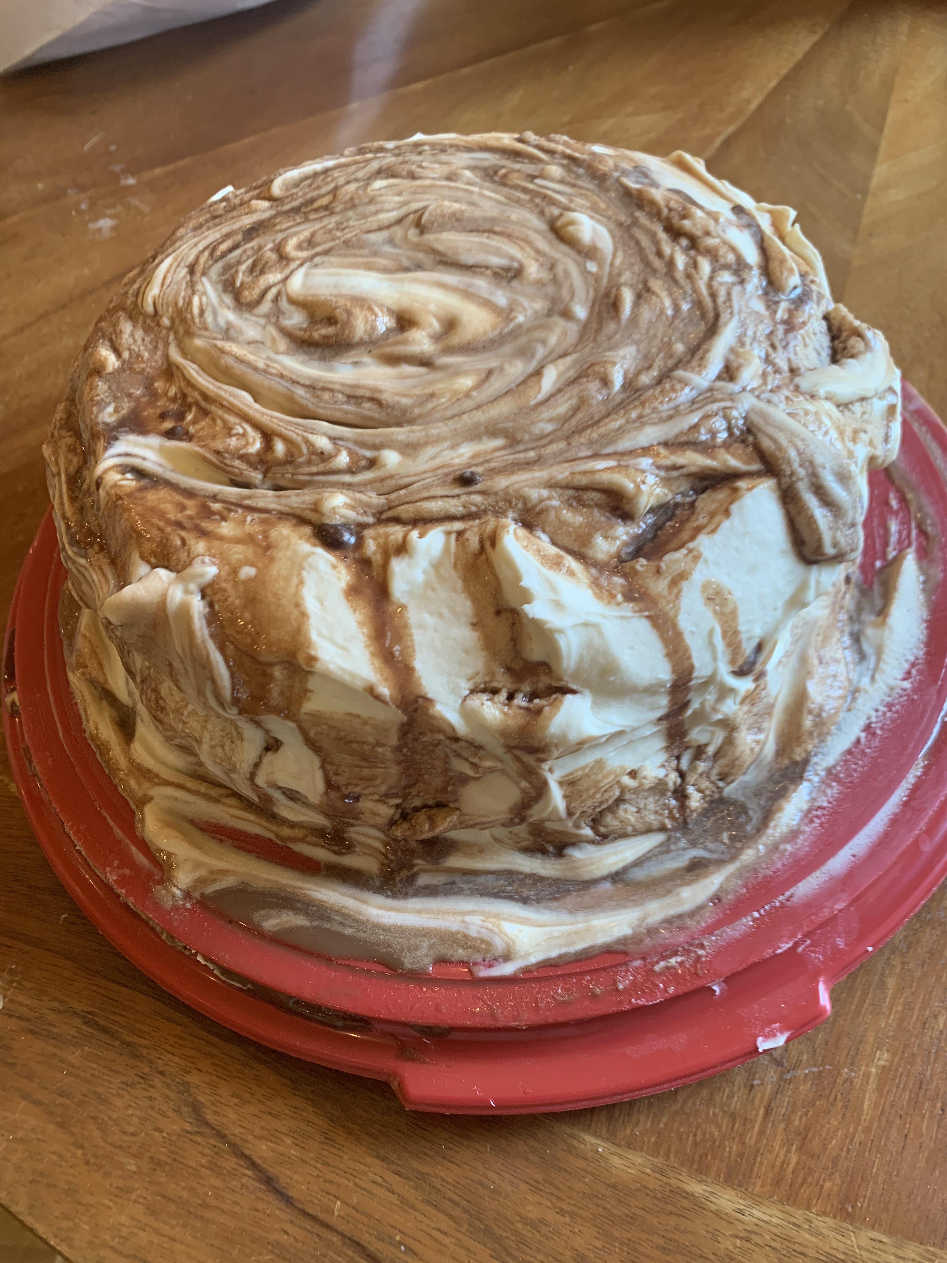 Condensed milk coffee cake. Very messy, but also delicious r