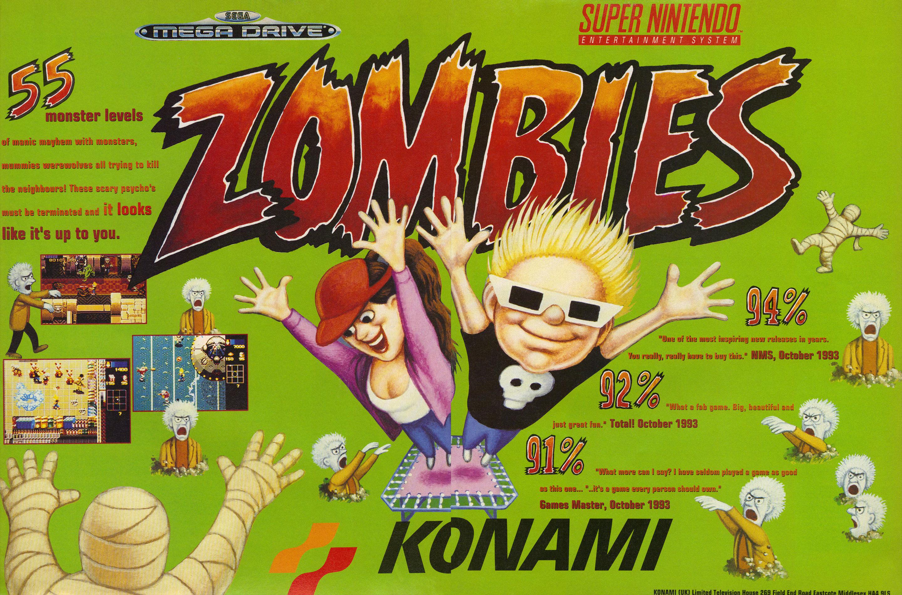 Zombies Ate My Neighbors Sega Mega Drive Advert from Mean Machines