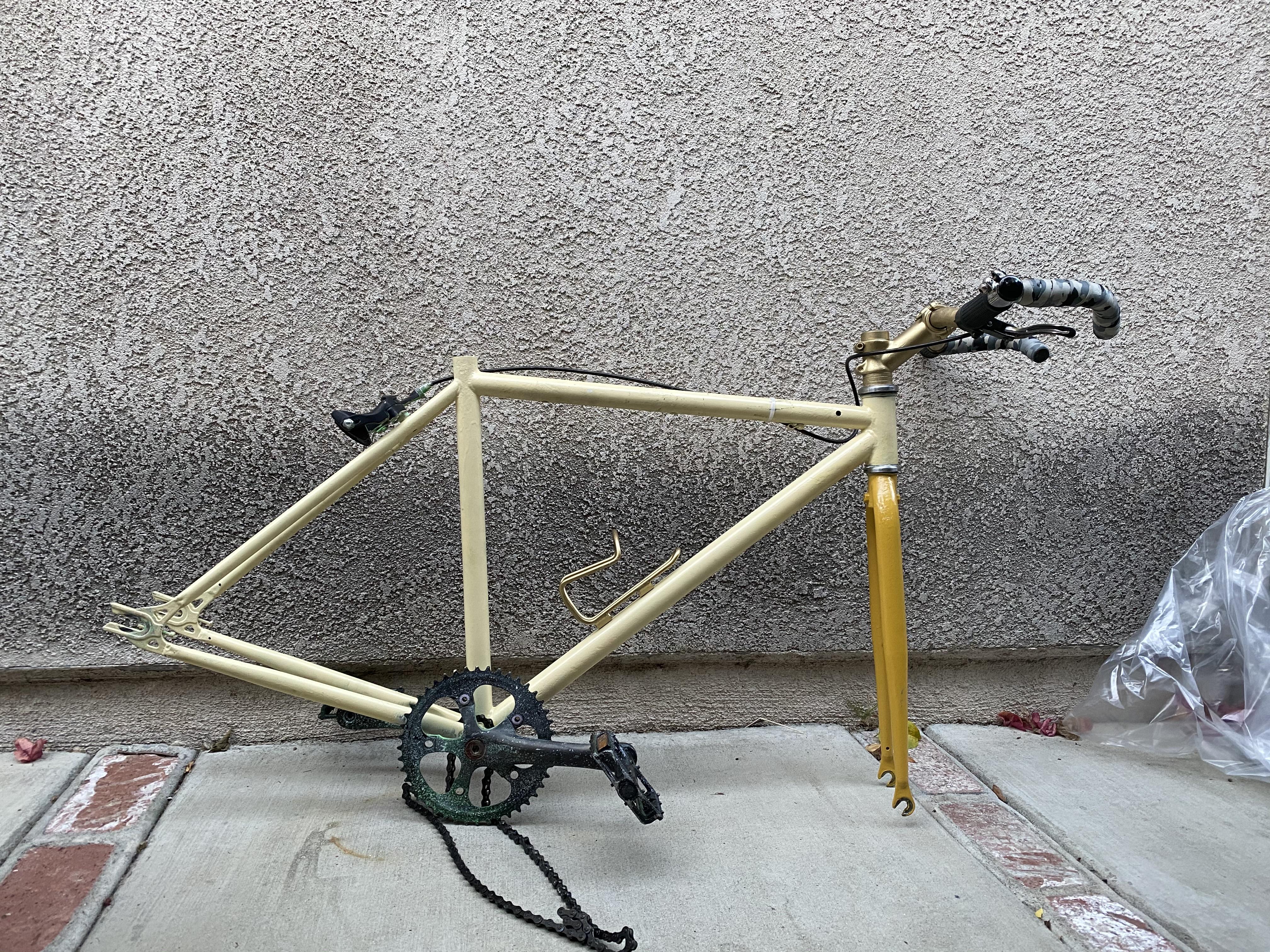 GF bought this frame for cheap to build her first fixed gear. Any idea