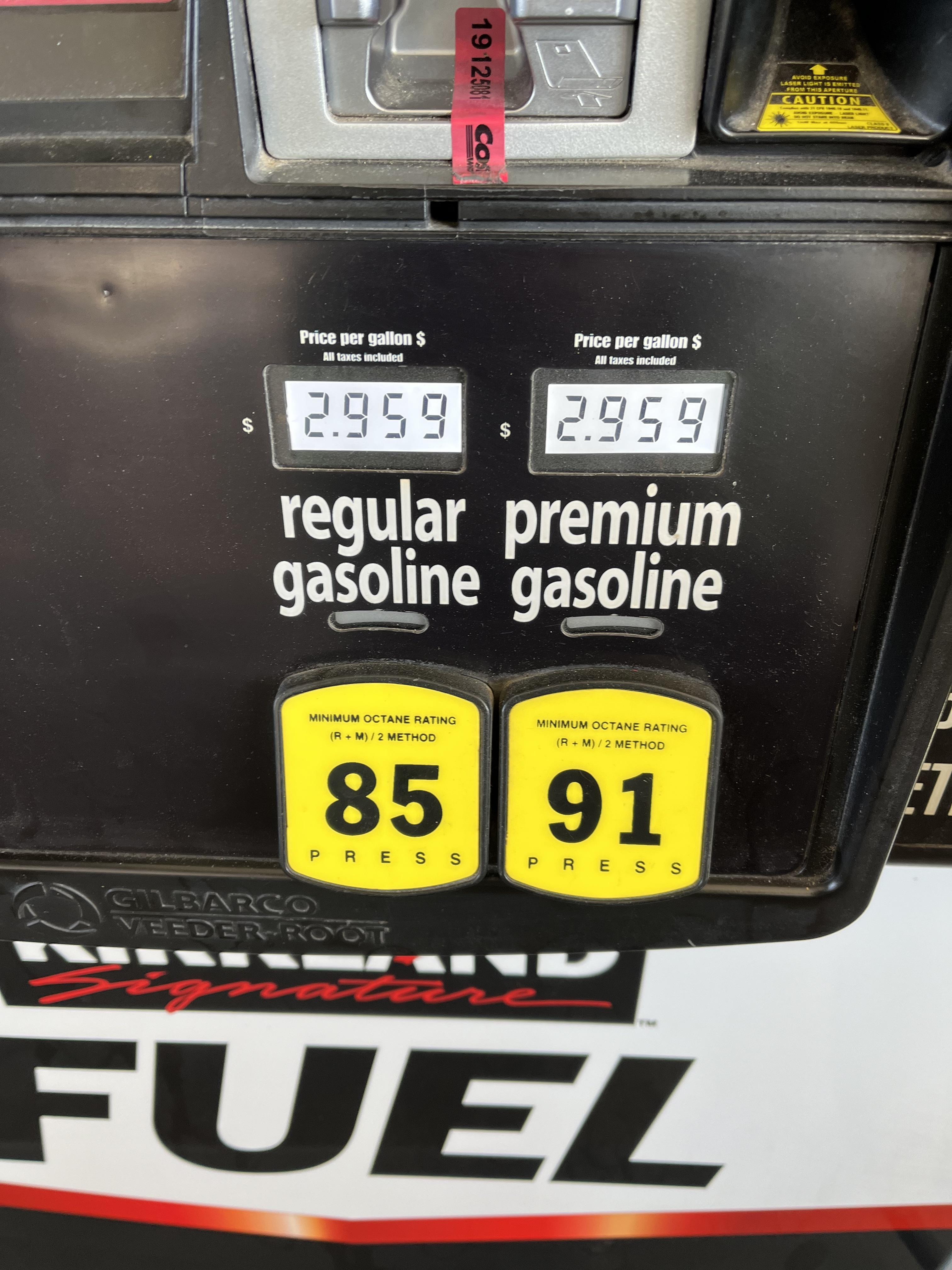 Costco premium gas same price as regular. r/Costco