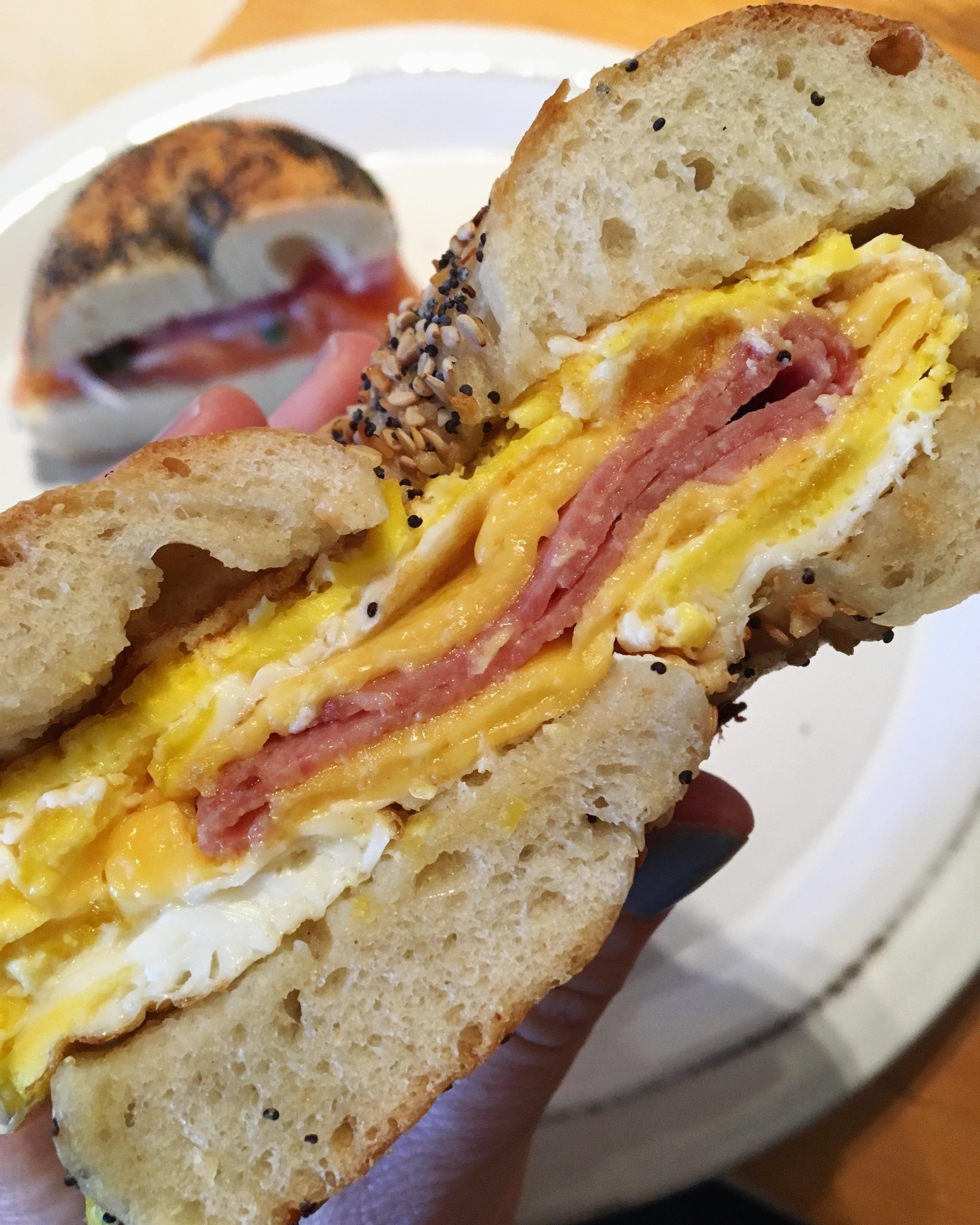 A new bagel shop opened in Brooklyn Taylor Ham, two eggs, American