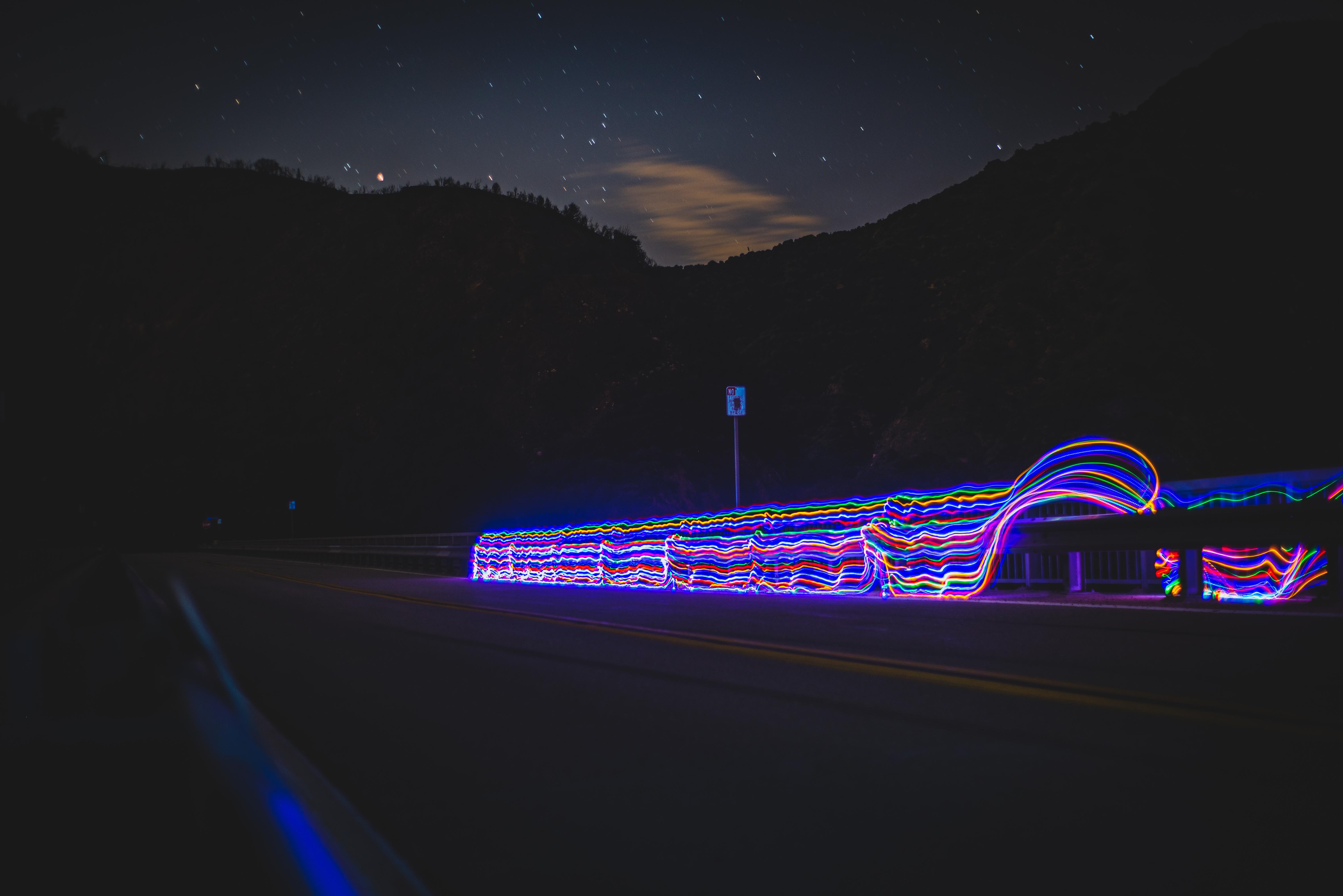 Dragging Christmas lights along a guard rail [OC] [6016×4016] r