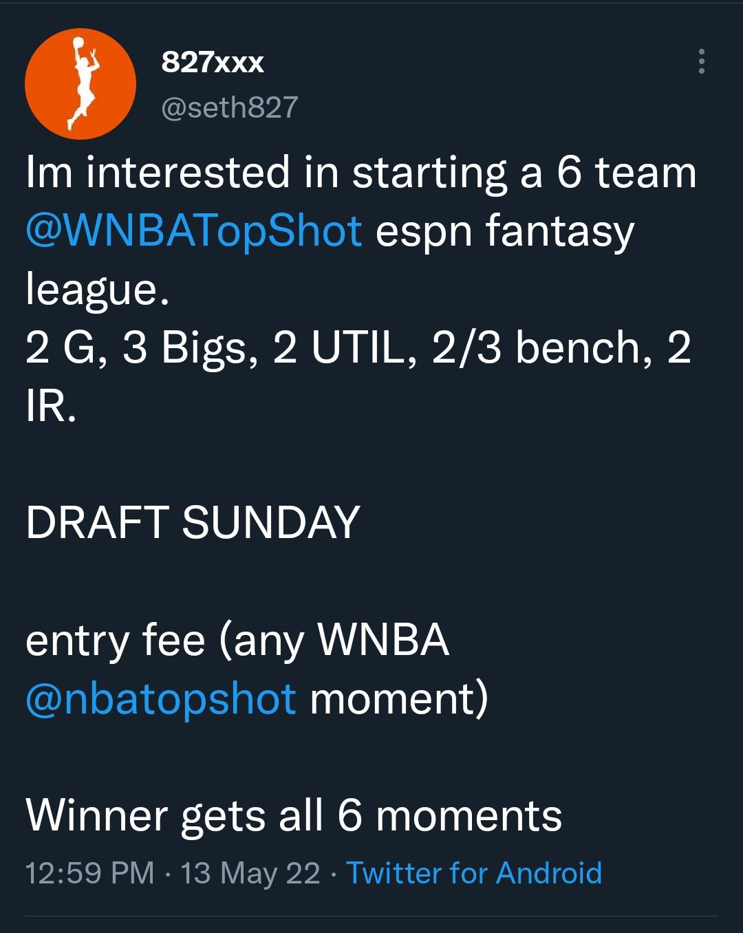 wnba top shot espn fantasy league wnba
