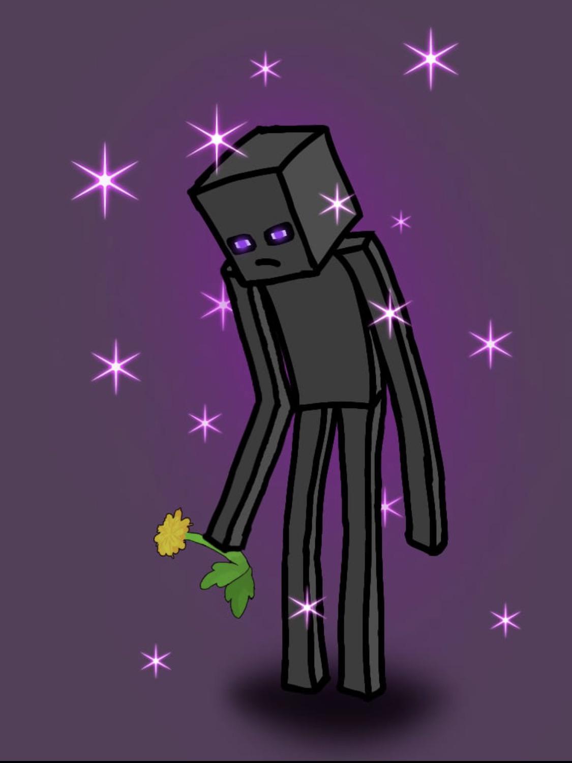 Enderman with a Flower made by my friend ) r/Minecraft