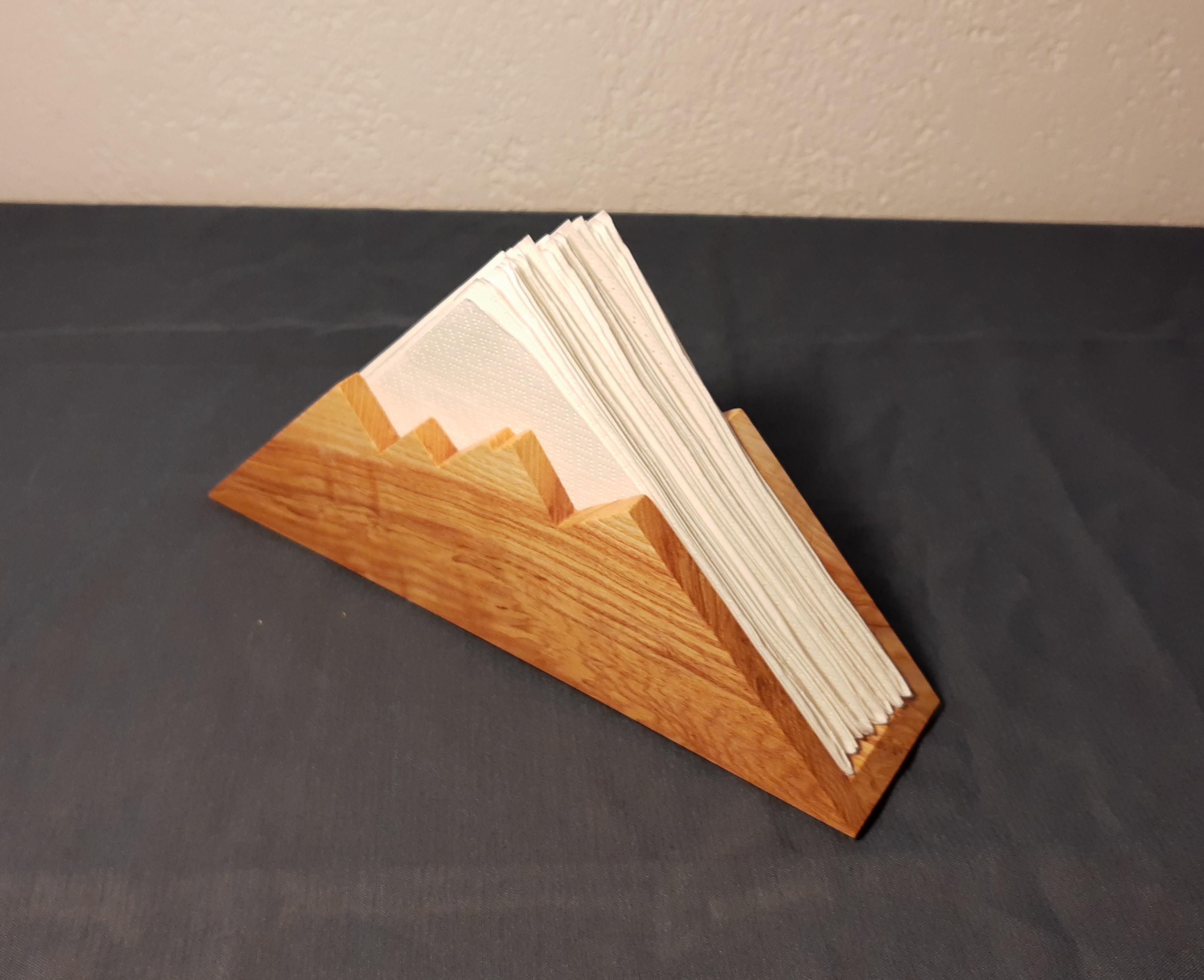 i made a mountain napkin holder from some offcuts. saw the design in