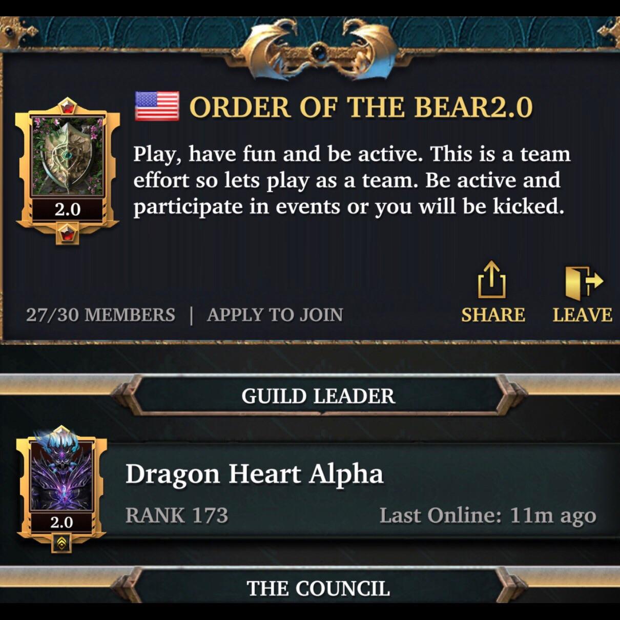 Top 250 Guild Recruiting. Discord Chat Required. Daily GvG Required. Event Participation