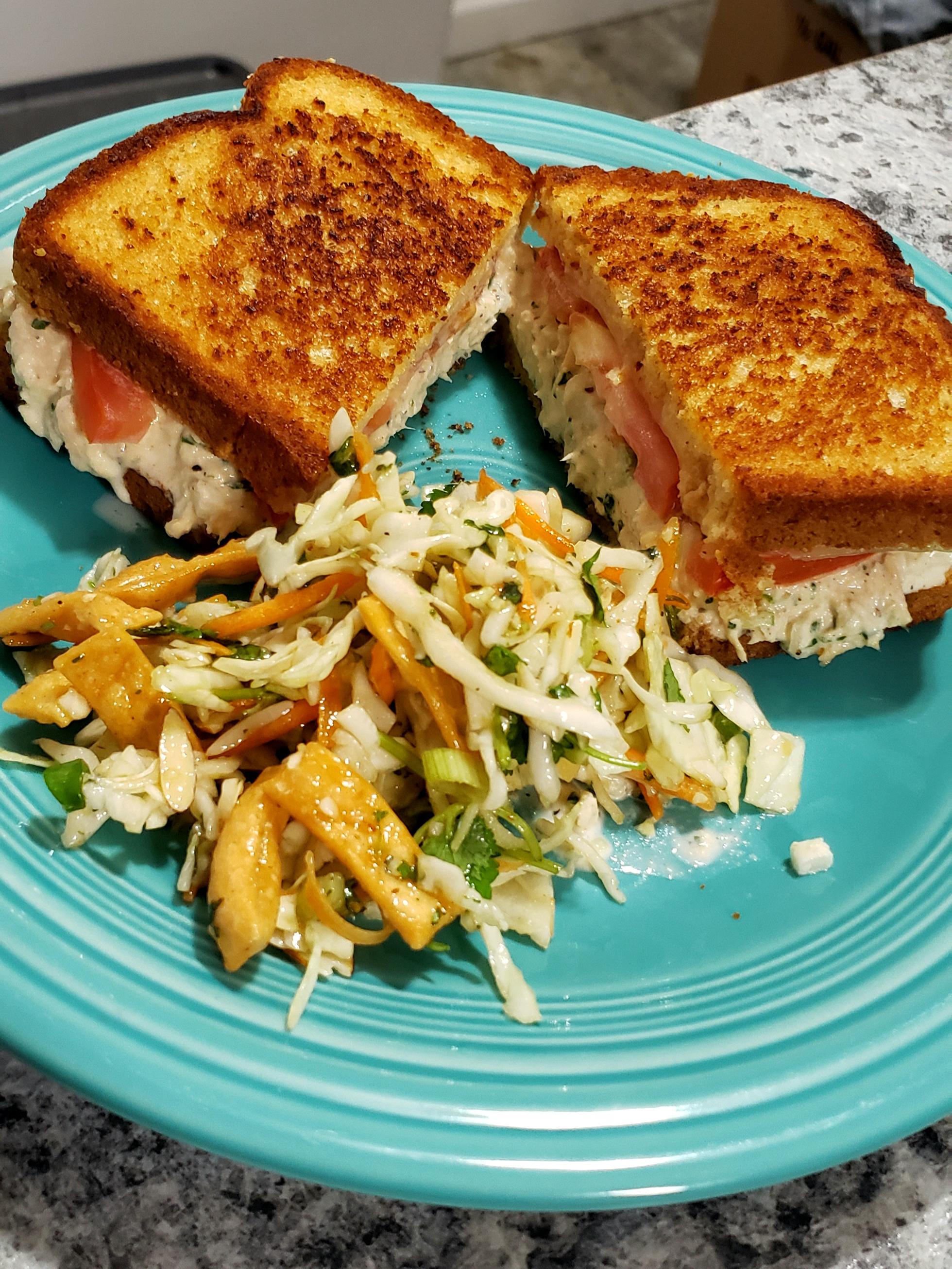 Tuna melts with an Asian salad mix 😋 r/shittyfoodporn