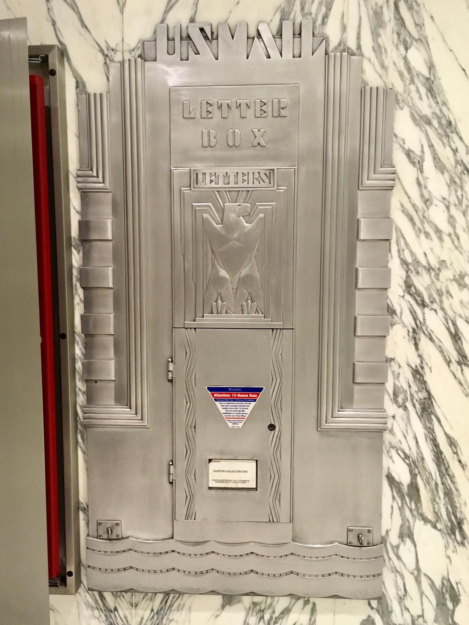 Art Deco mailbox in an NYC office r/ArtDeco