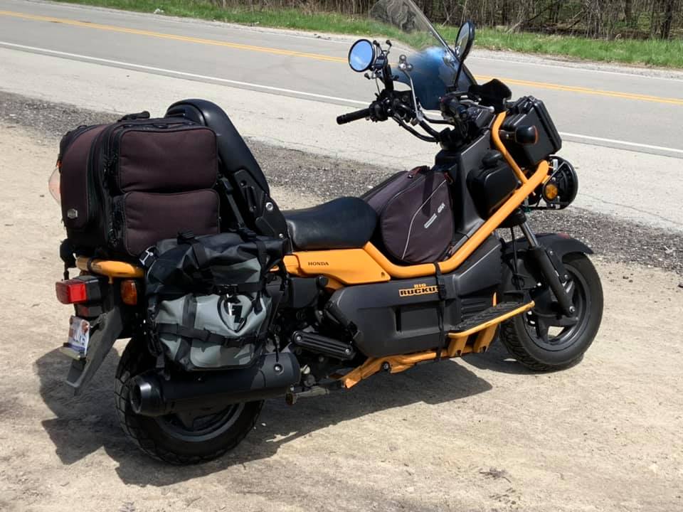 Comfortable, capable backroad adventure touring machine. My 2005 Honda